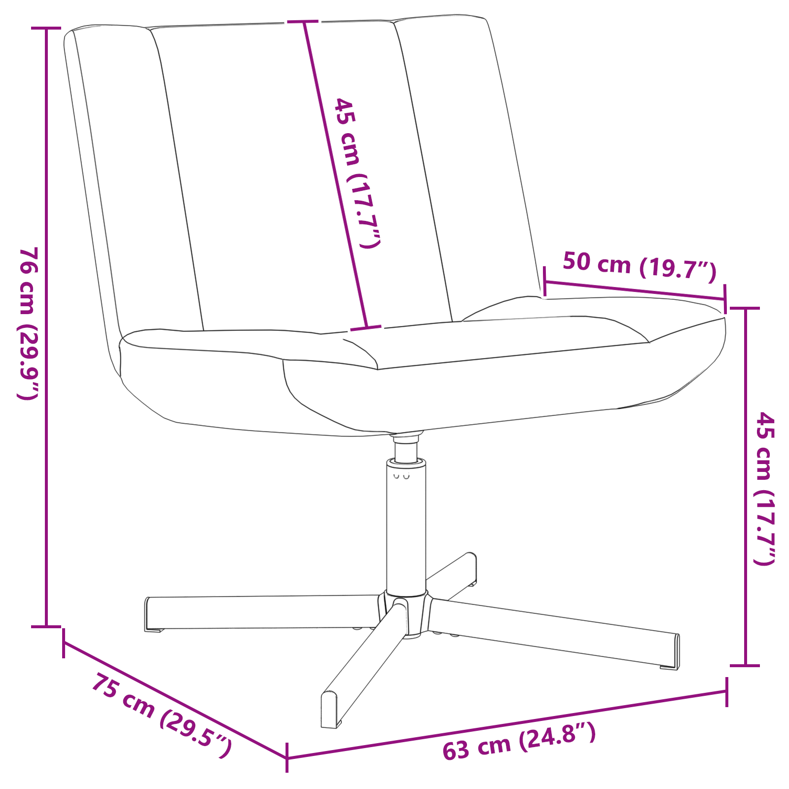 Scaun Accent Roz Baby Poliester, Oțel Standard Rotativ GartenMobel Dekor