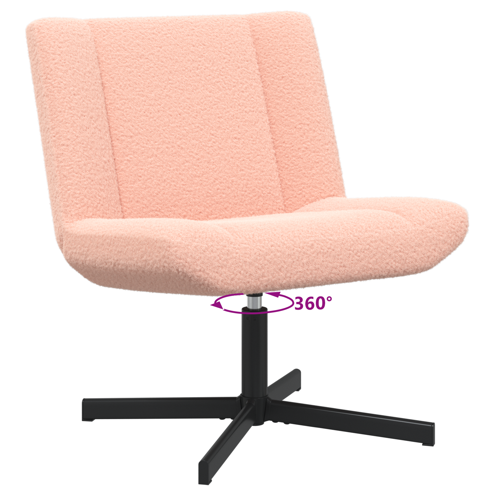 Scaun Accent Roz Baby Poliester, Oțel Standard Rotativ GartenMobel Dekor