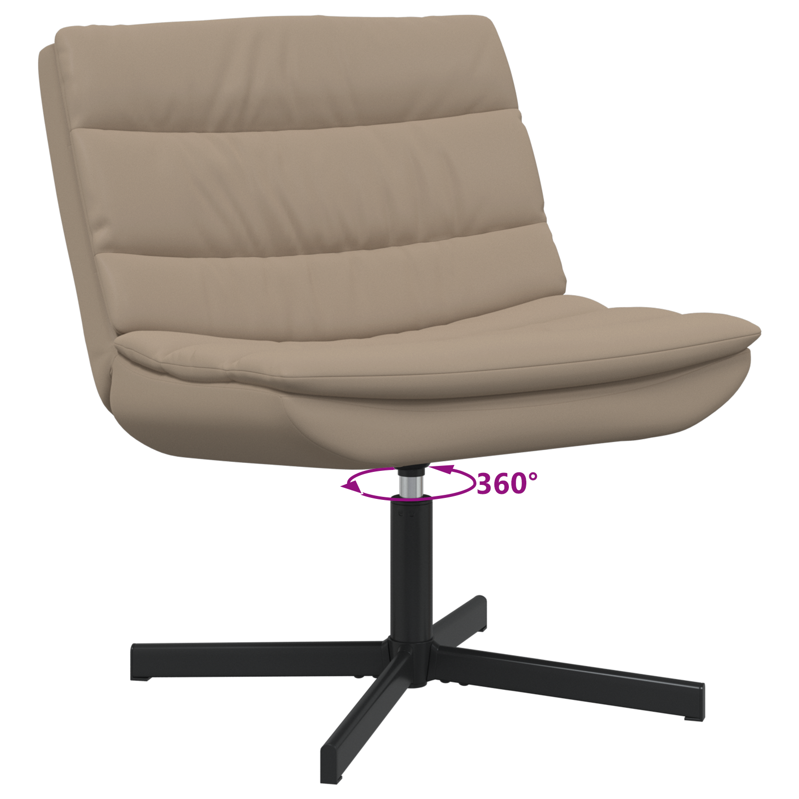 Scaun Pivotant Cappuccino Poliester, Bază Metalică Standard GartenMobel Dekor