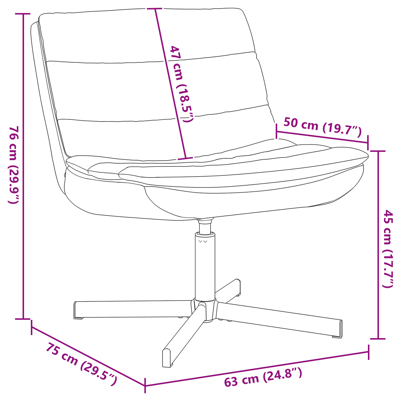 Scaun Pivotant Cappuccino Poliester, Bază Metalică Standard GartenMobel Dekor