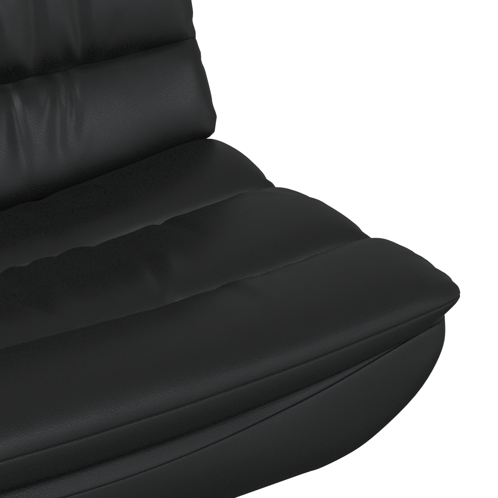 Scaun Pivotant Negru Piele sintetică, Metal Mediul Scaun Negru GartenMobel Dekor