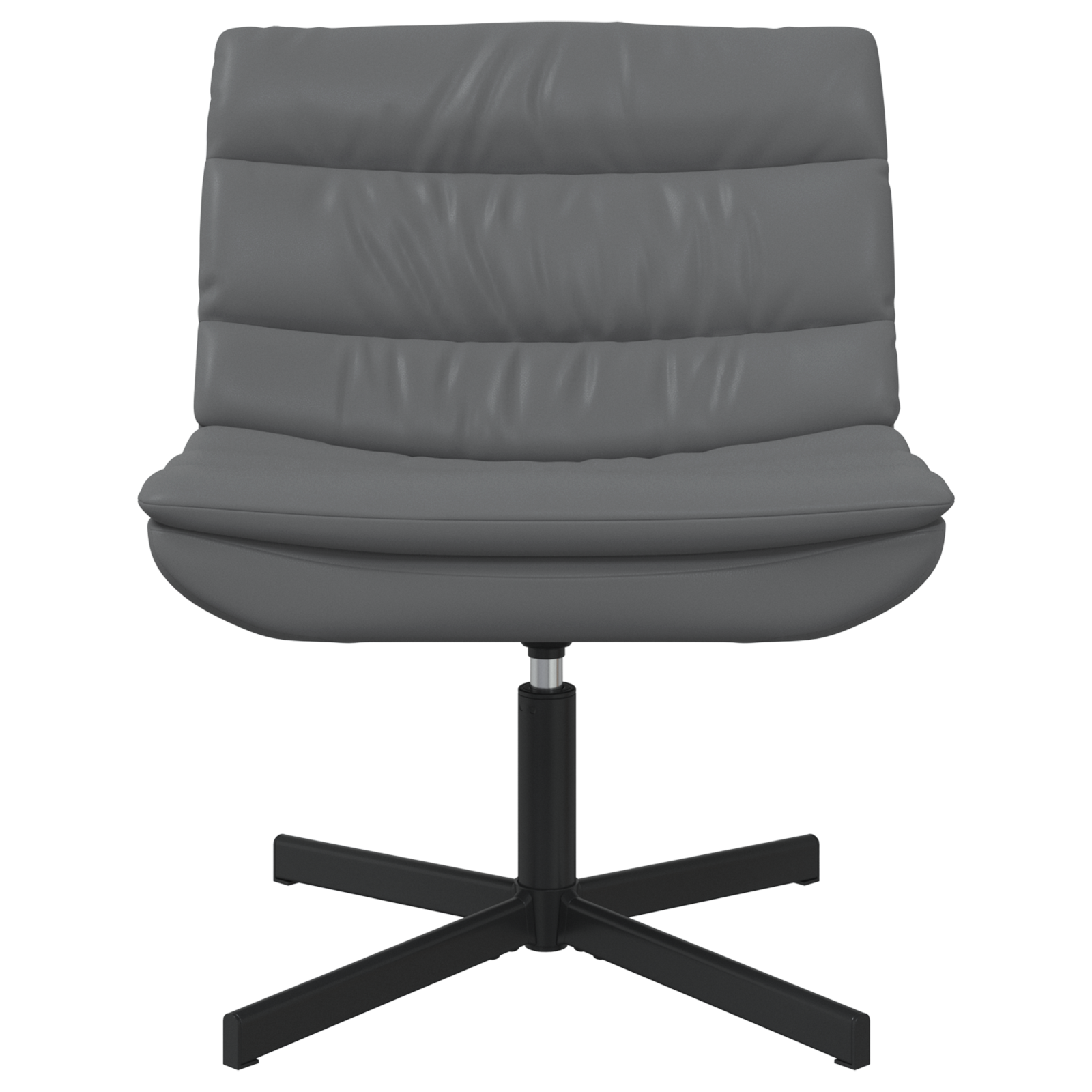 Scaun rotativ Gri Piele sintetică Mediu Rotativ Scaun rotativ GartenMobel Dekor
