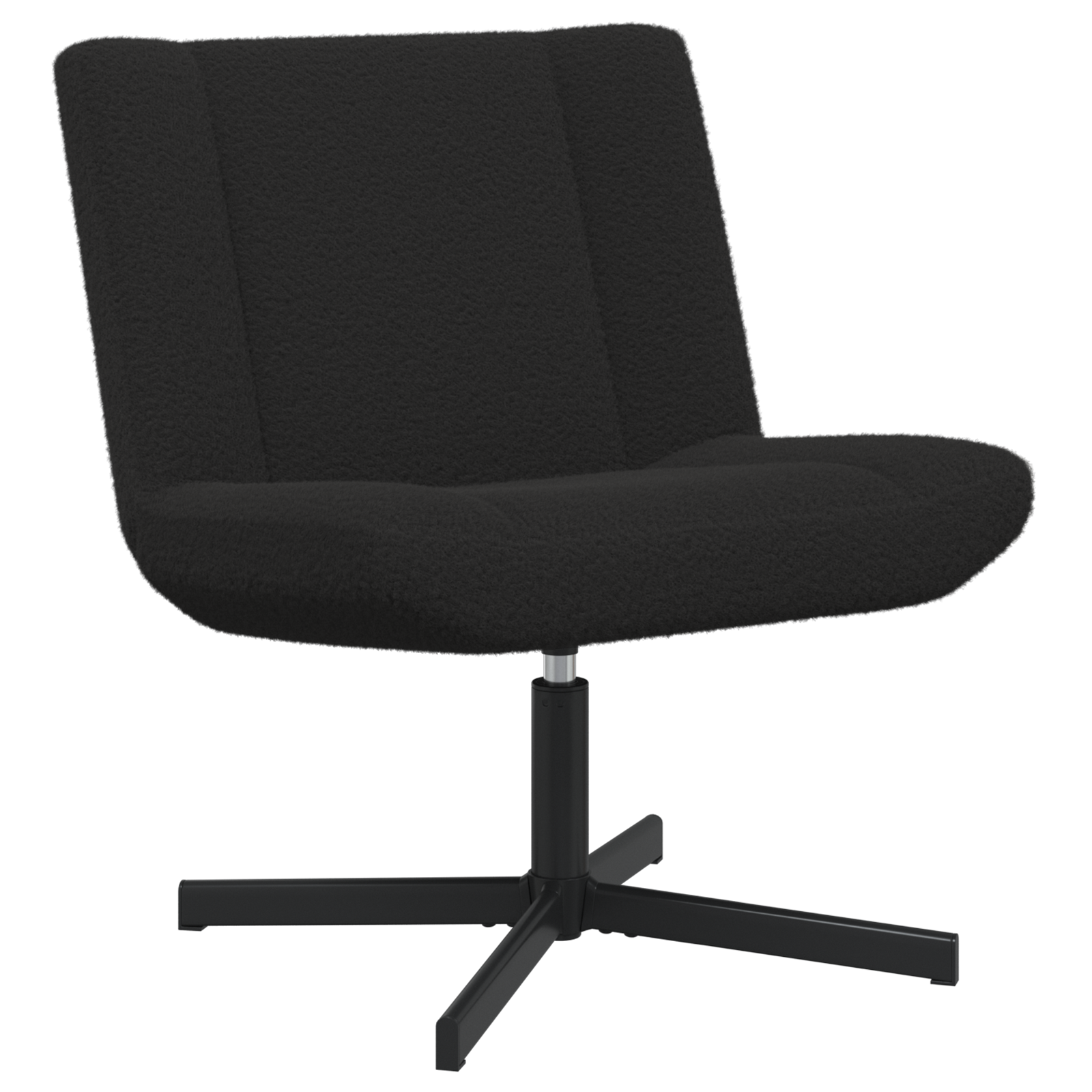 scaun accent Negru Țesătură, Metal Mediu Pivotant Scaun accent GartenMobel Dekor