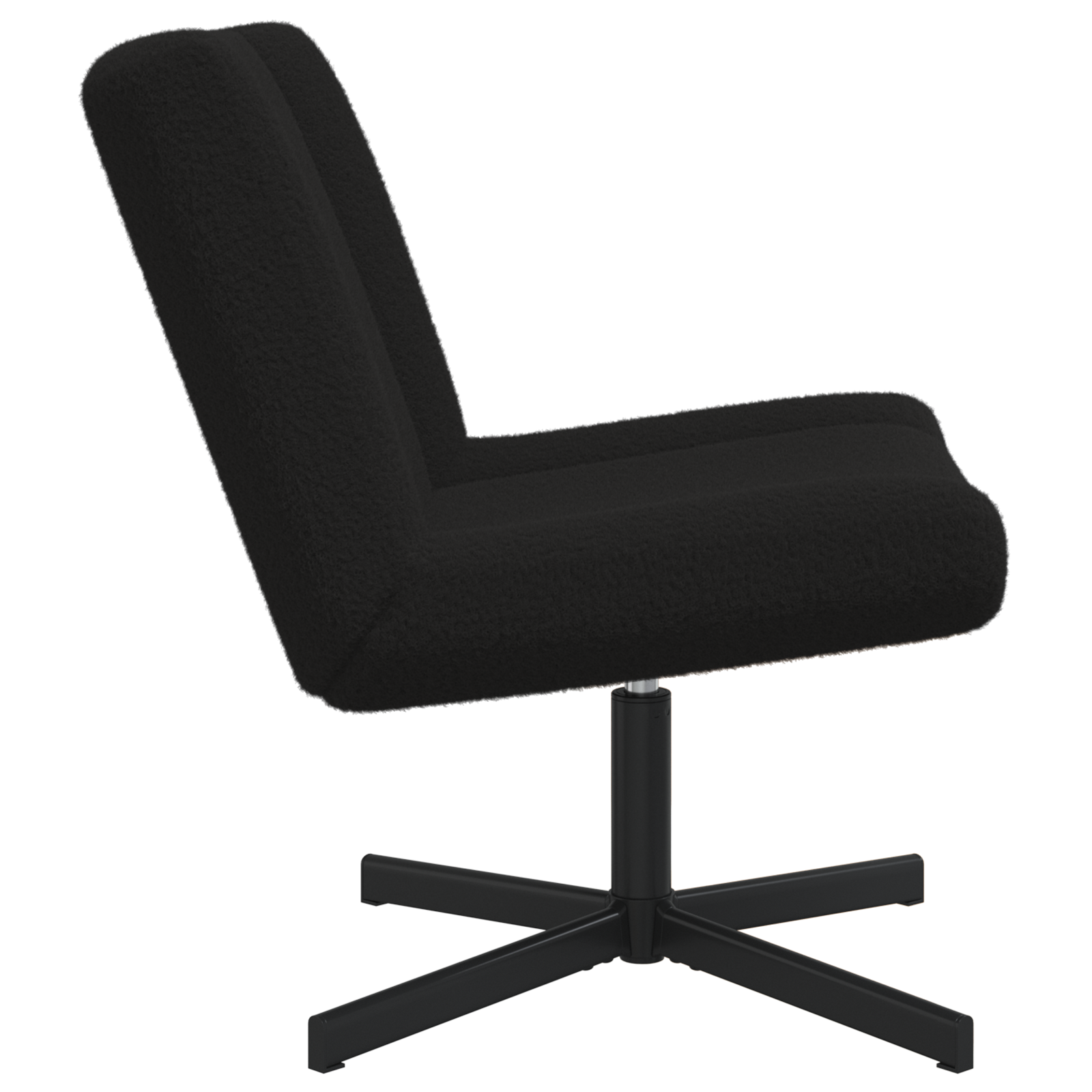 scaun accent Negru Țesătură, Metal Mediu Pivotant Scaun accent GartenMobel Dekor