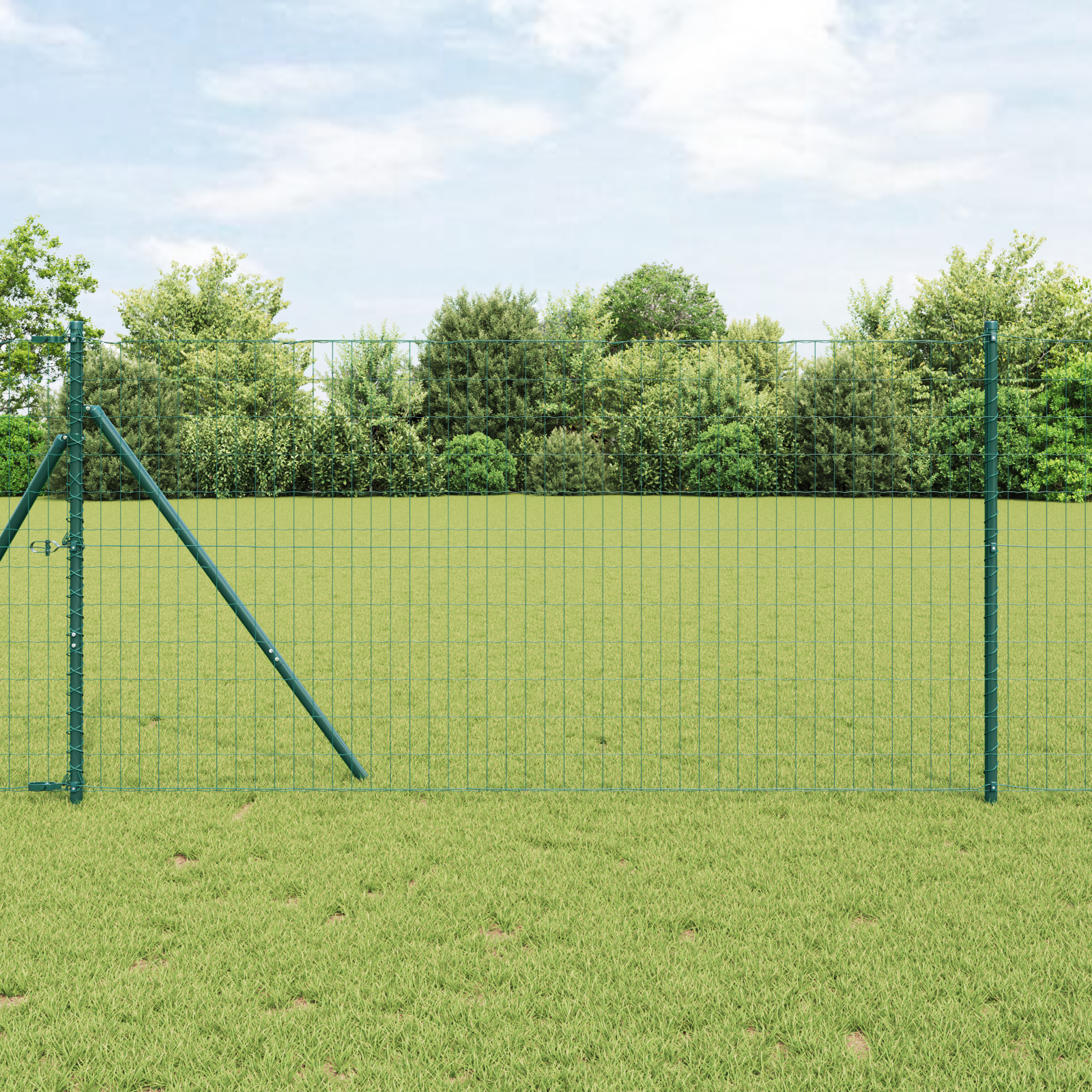 Euro Fence cu 13 posturi 1x25 m Oțel galvanizat Verde GartenMobel Dekor