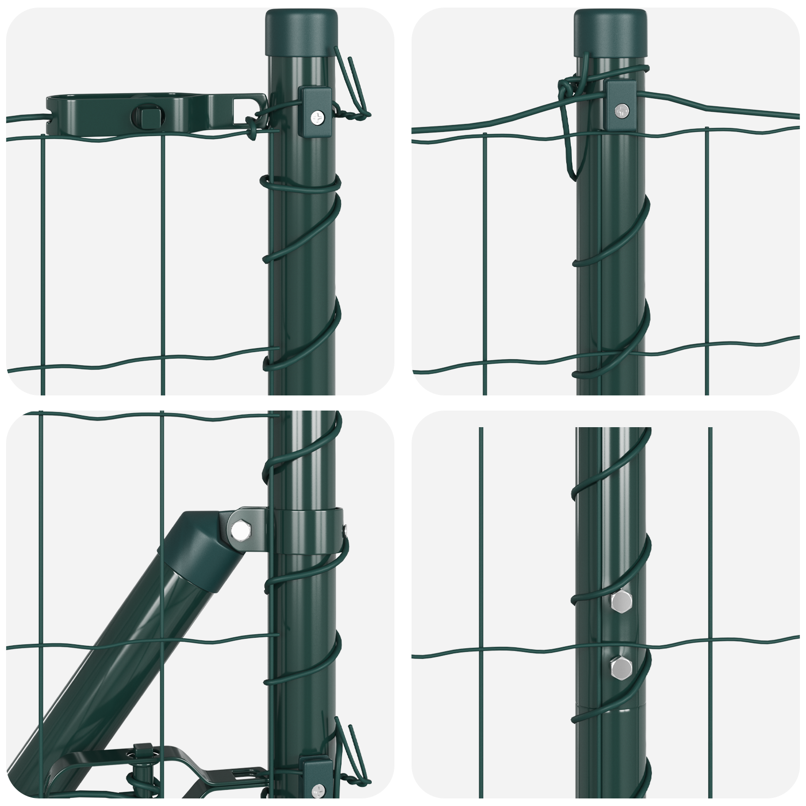 Euro Fence cu 13 posturi 1x25 m Oțel galvanizat Verde GartenMobel Dekor