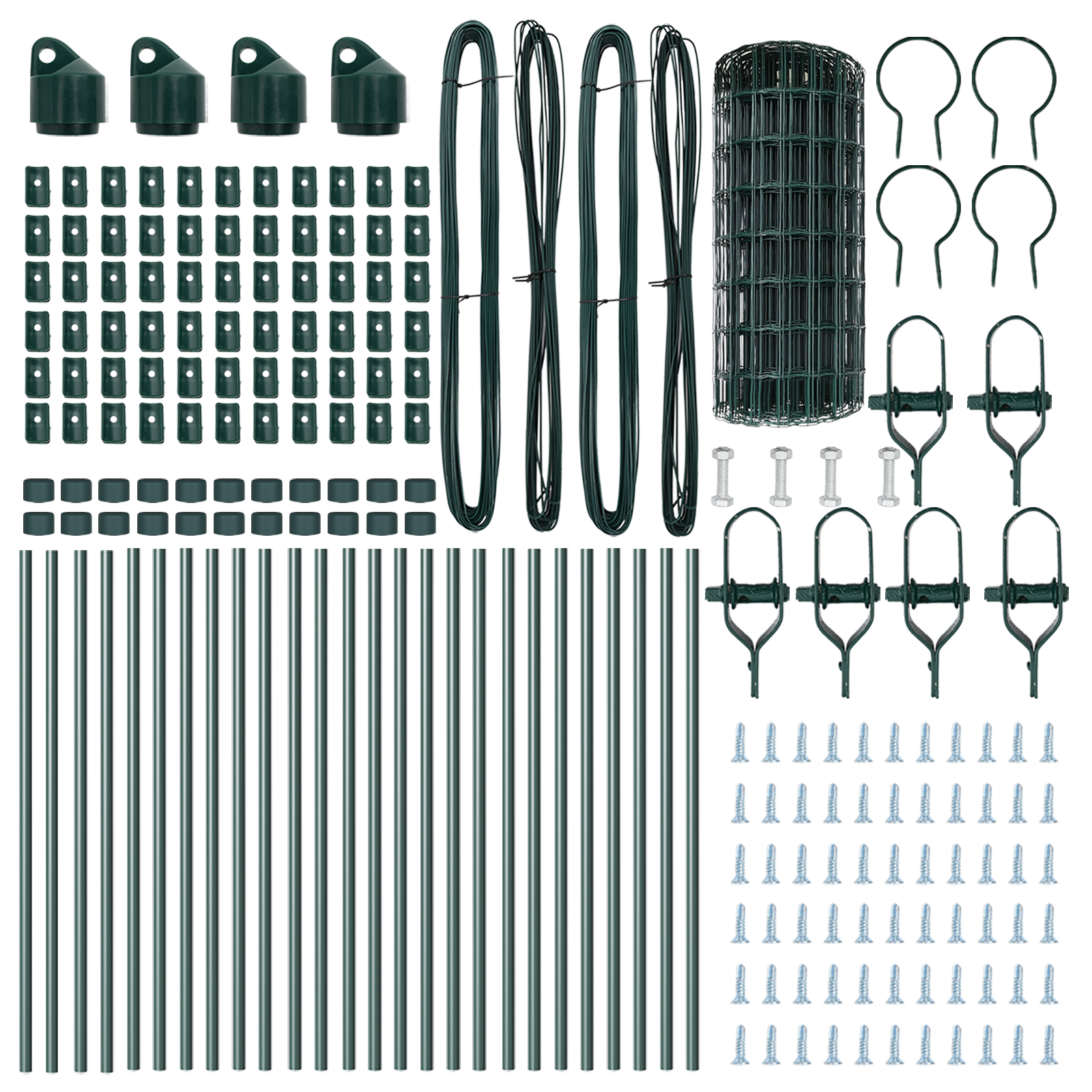 Gard Euro cu 13 Stâlpi 0.4x50 m Oțel galvanizat verde GartenMobel Dekor