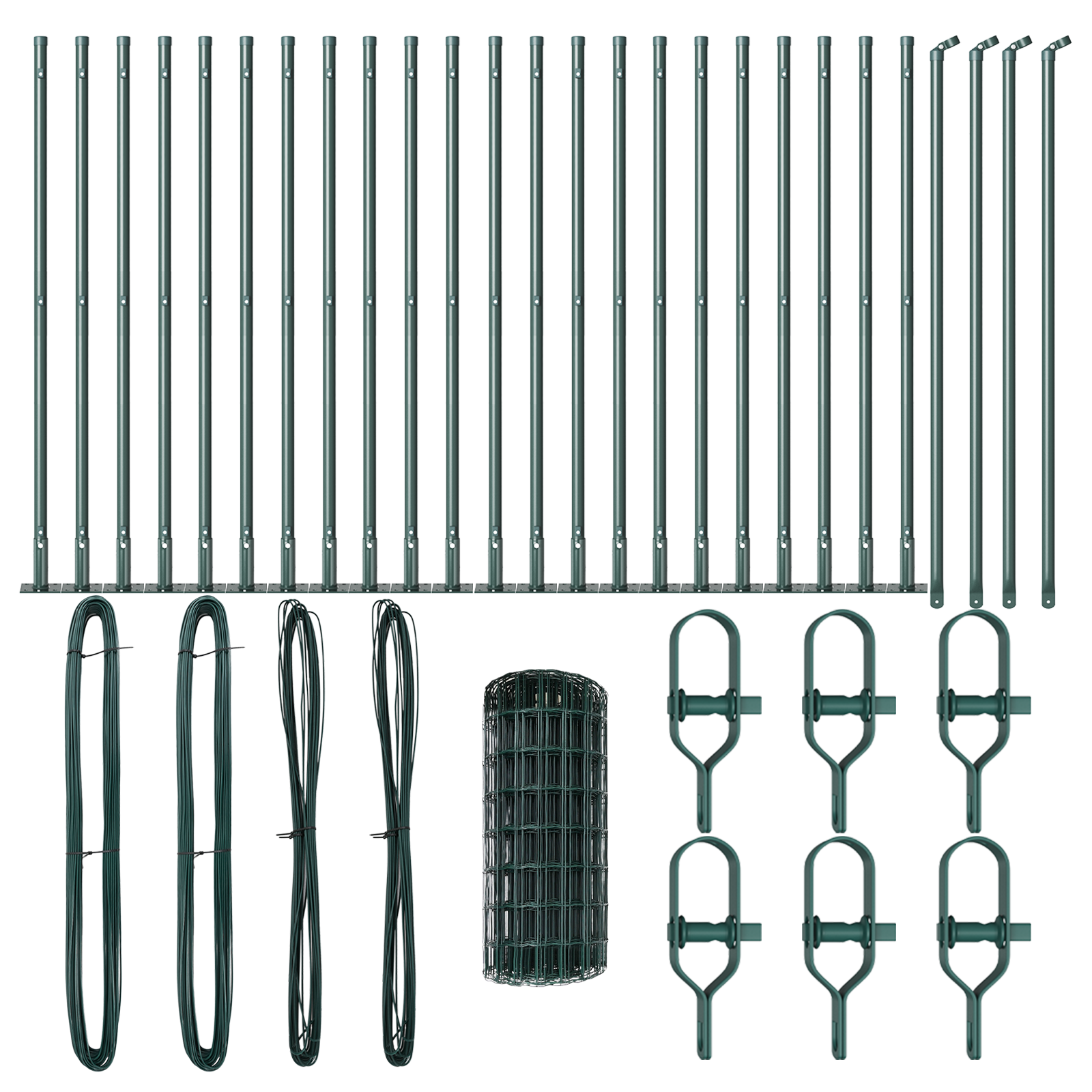 Euro Fence cu 13 stâlpi flanșați 0.4x50 m Oțel galvanizat GartenMobel Dekor