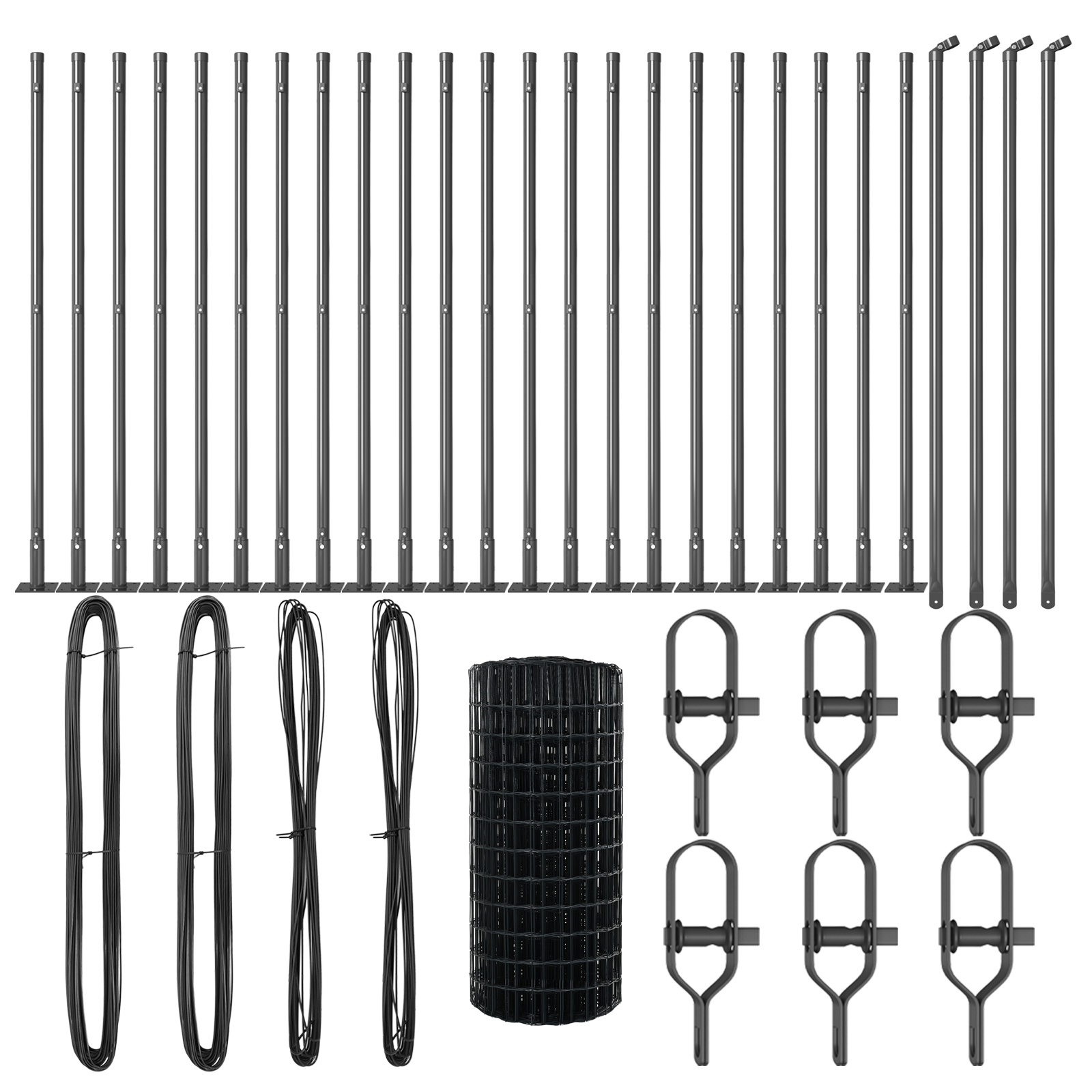 Euro Fence cu 13 stâlpi flanșați 0.6x50 m Oțel galvanizat GartenMobel Dekor