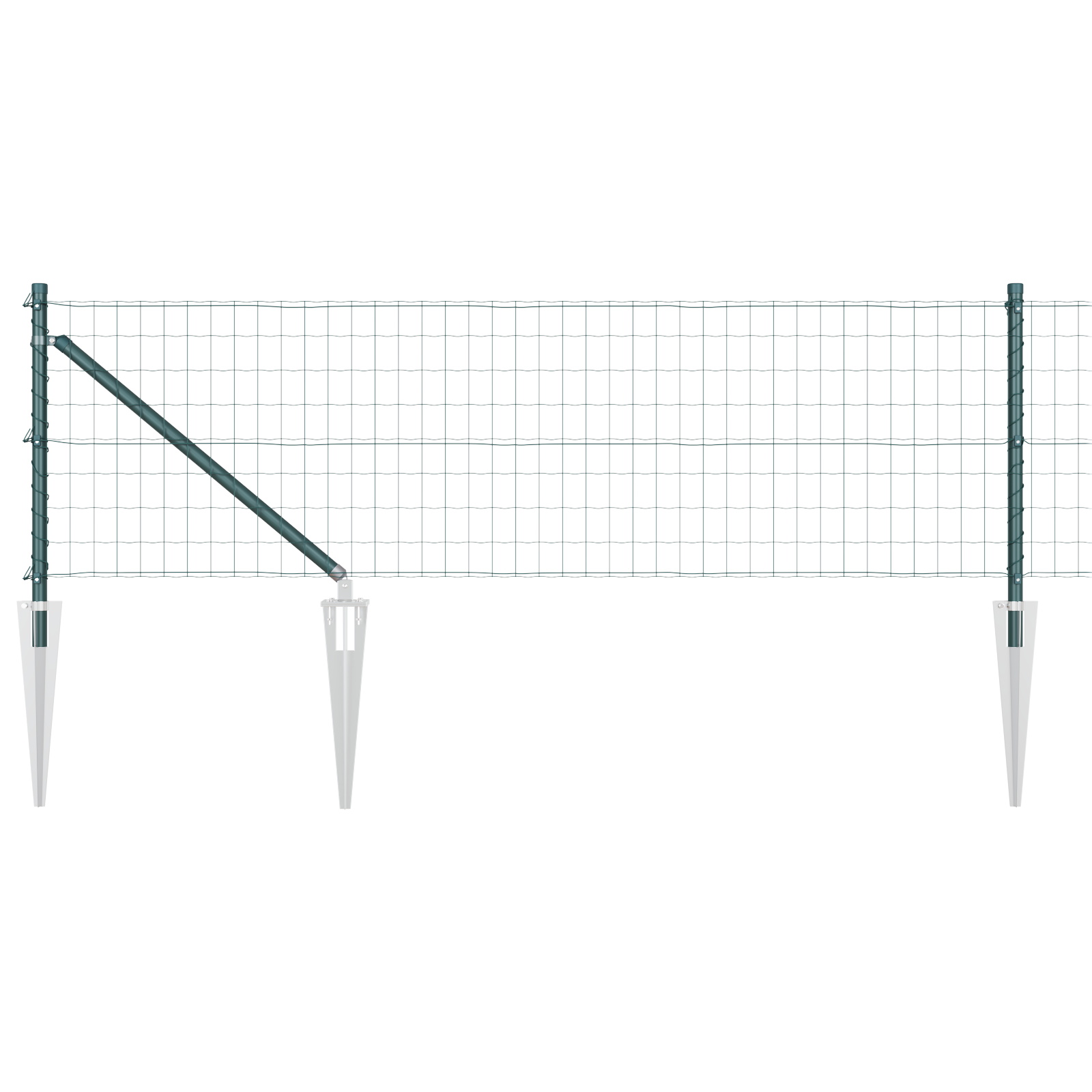 Euro Fence cu 7 Piloți cu vârf 0.6x10 m Oțel Galvanizat Verde GartenMobel Dekor