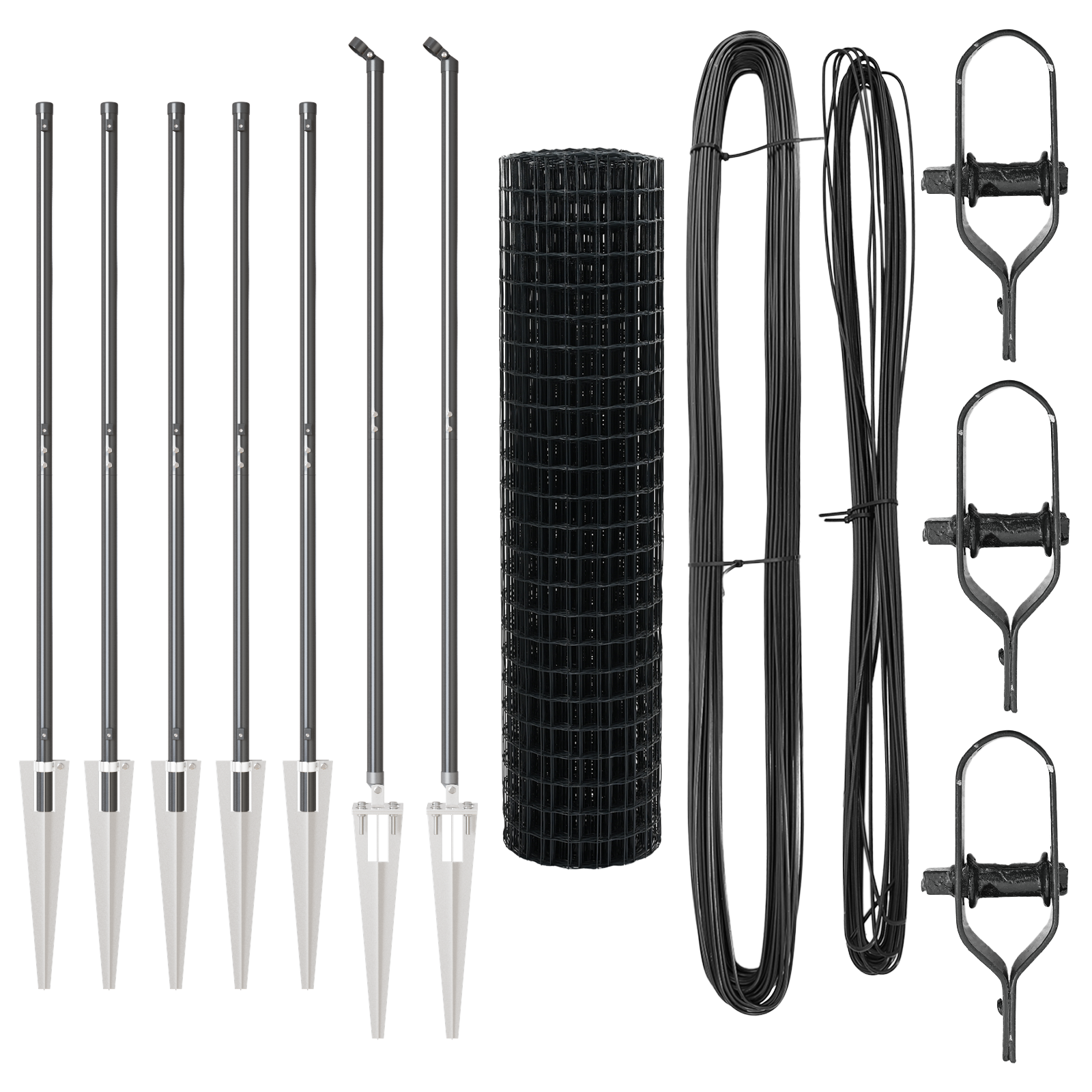 Euro Fence cu 7 stâlpi de prindere 1.4x10 m Oțel galvanizat Gri GartenMobel Dekor