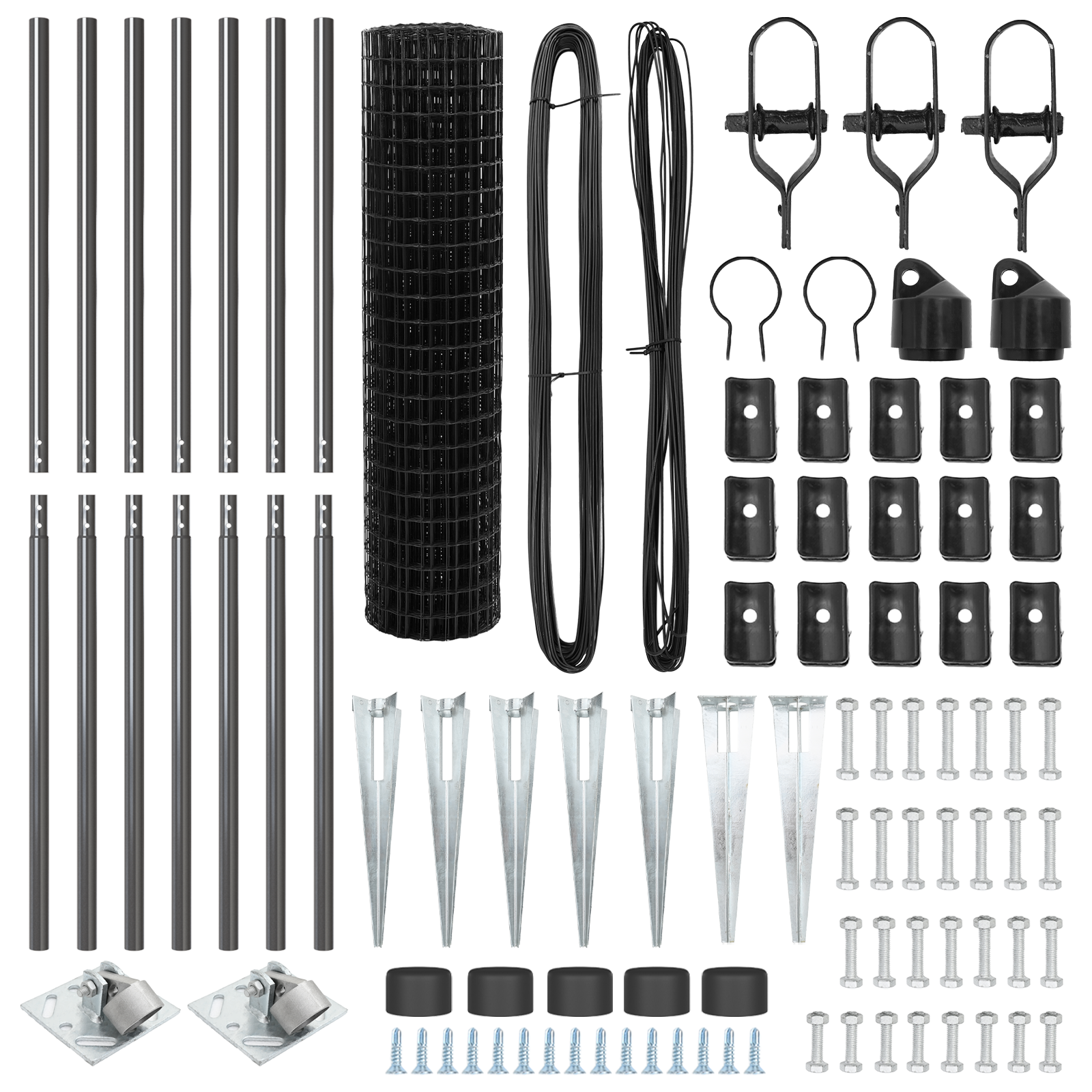 Euro Fence cu 7 stâlpi de prindere 1.4x10 m Oțel galvanizat Gri GartenMobel Dekor