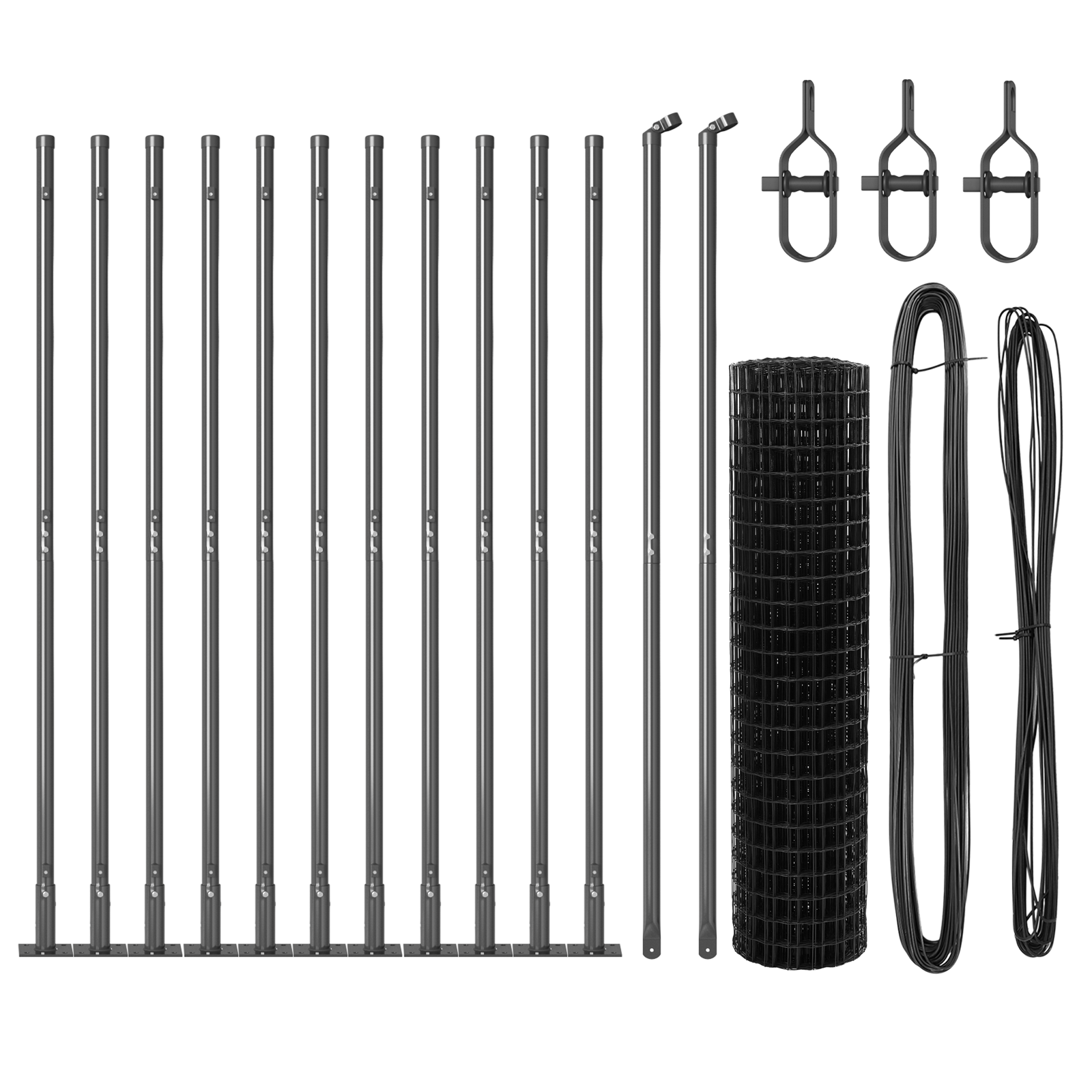 Gard Euro cu 13 stâlpi flanșați 0.8x25 m Oțel galvanizat GartenMobel Dekor