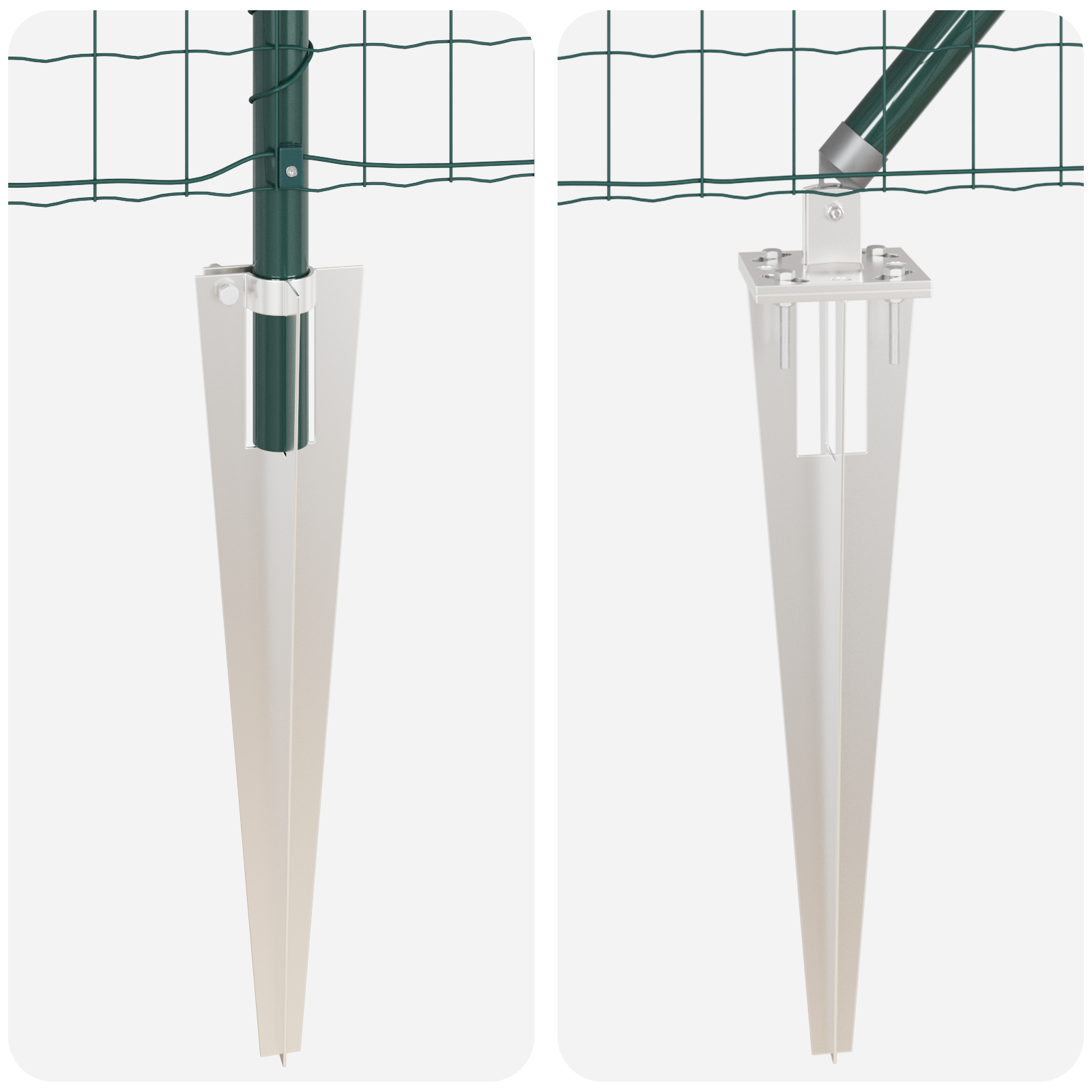 Gard Euro cu 7 Posturi cu Țarc 1x10 m Oțel Galvanizat Verde GartenMobel Dekor