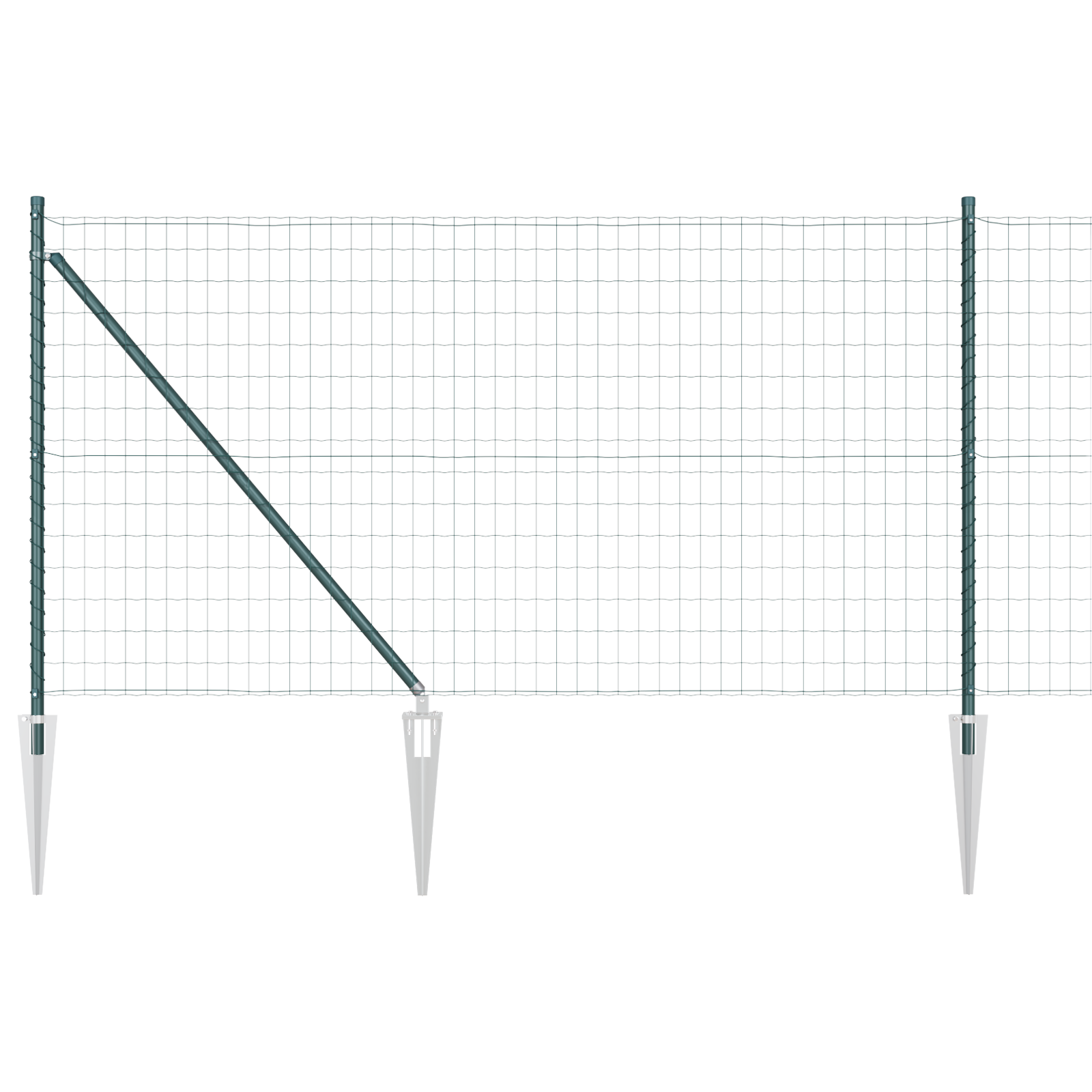 Gard Euro cu 7 Posturi cu Țarc 1x10 m Oțel Galvanizat Verde GartenMobel Dekor