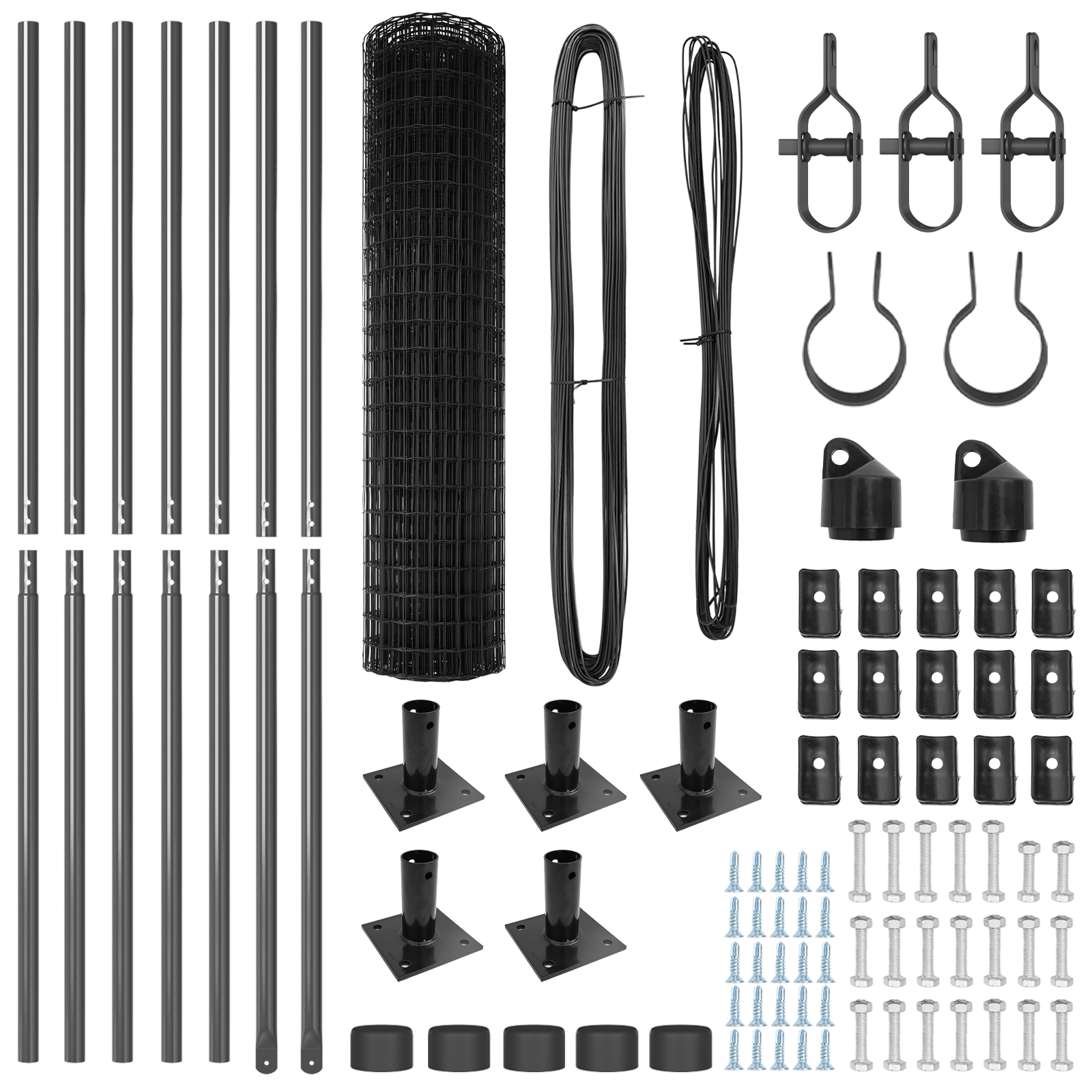 Gard Euro cu 7 Stâlpi Flanşați 1x10 m Oțel Galvanizat GartenMobel Dekor