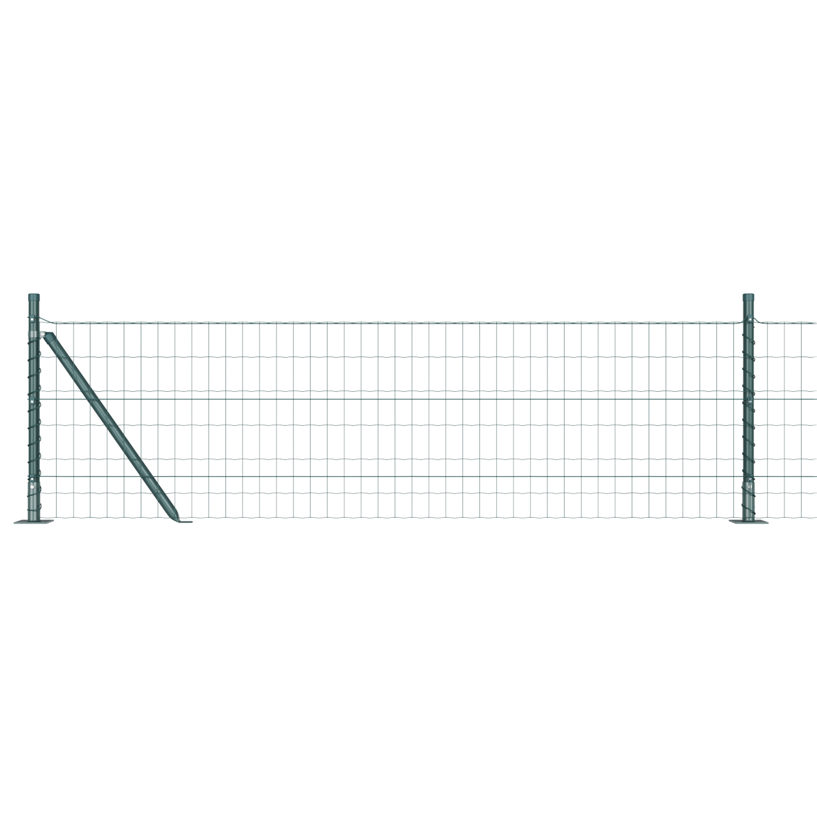 Gard Euro cu 7 stâlpi flanșați 0.6x10 m Oțel galvanizat GartenMobel Dekor