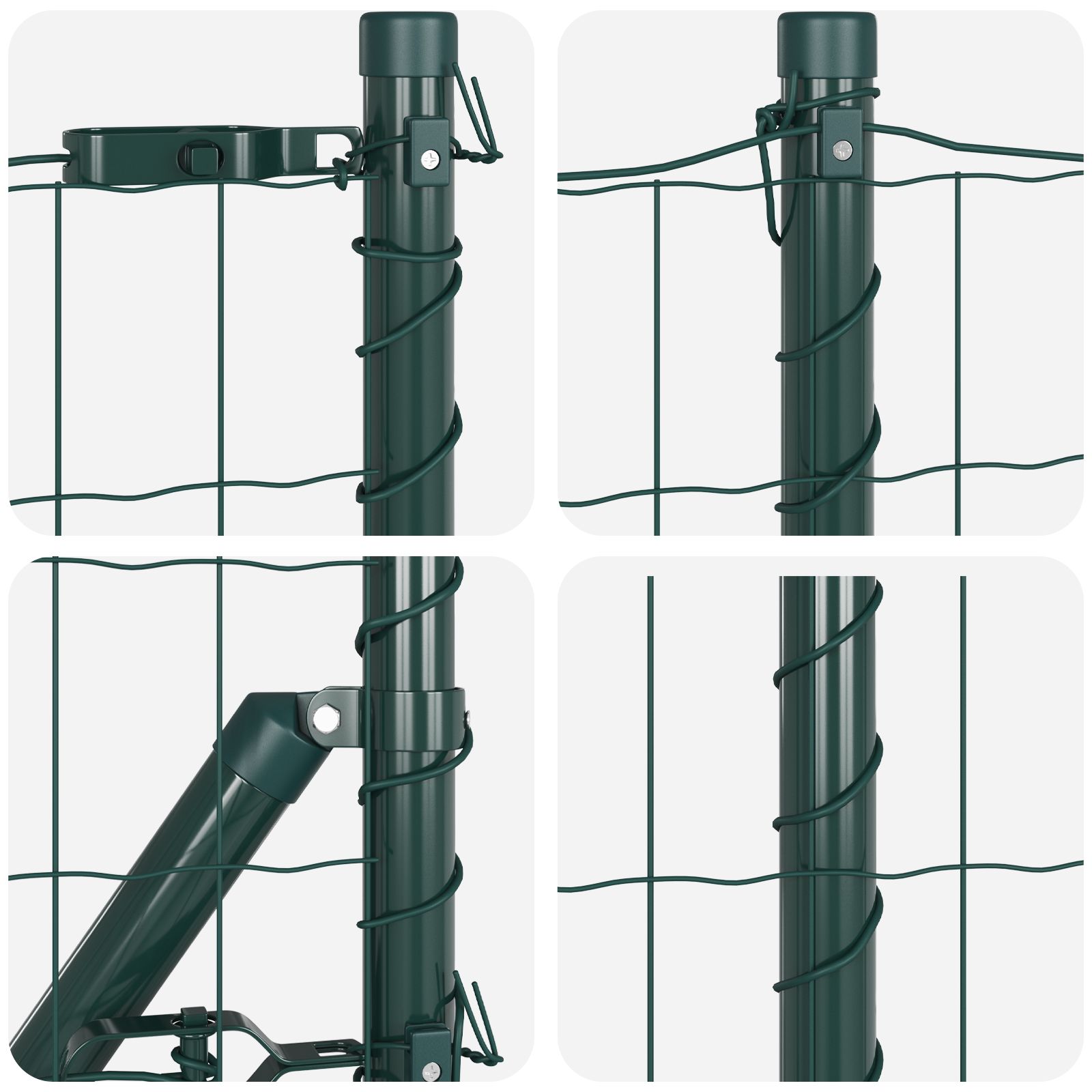 Gard Euro cu 7 stâlpi flanșați 0.6x10 m Oțel galvanizat GartenMobel Dekor