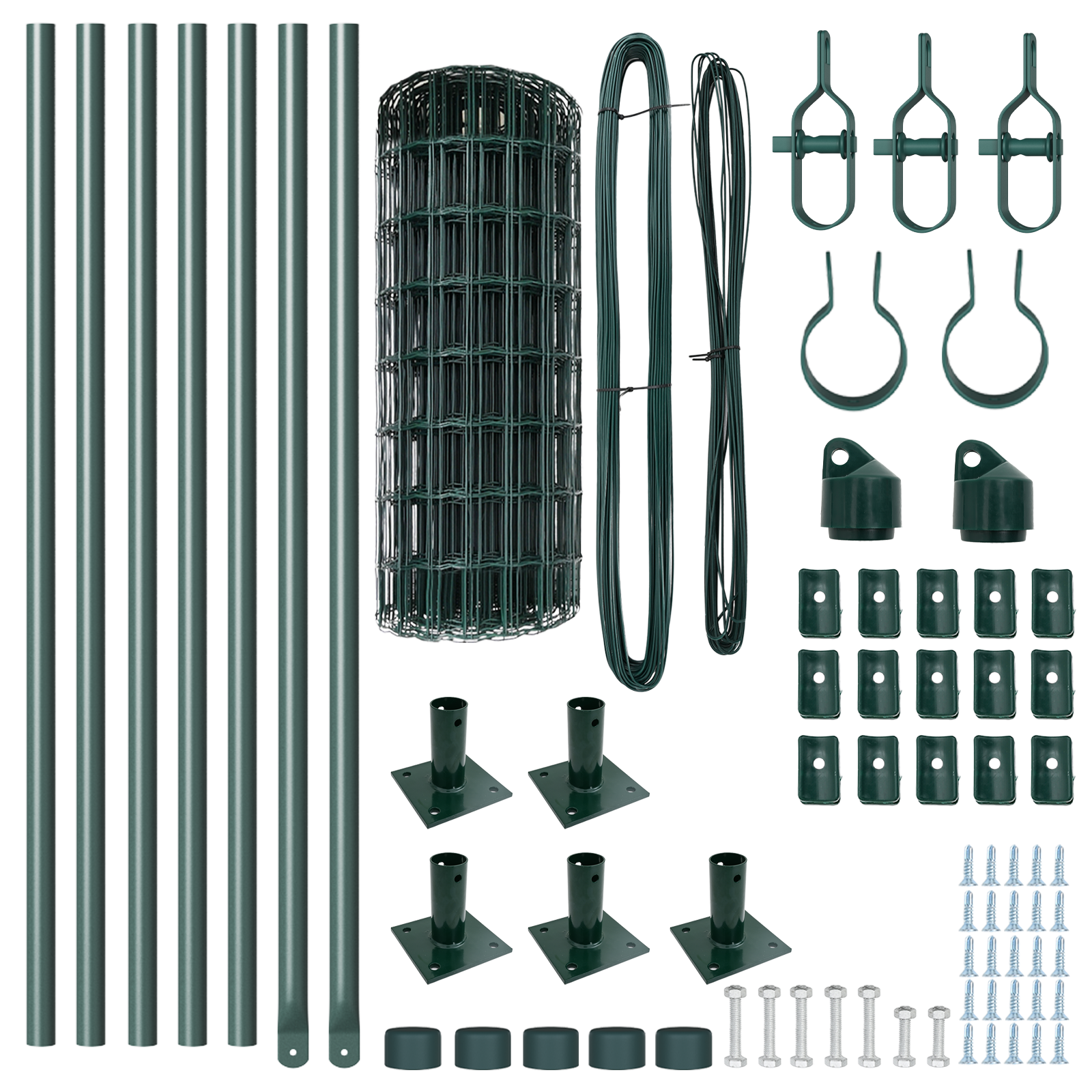 Gard Euro cu 7 stâlpi flanșați 0.6x10 m din oțel galvanizat GartenMobel Dekor