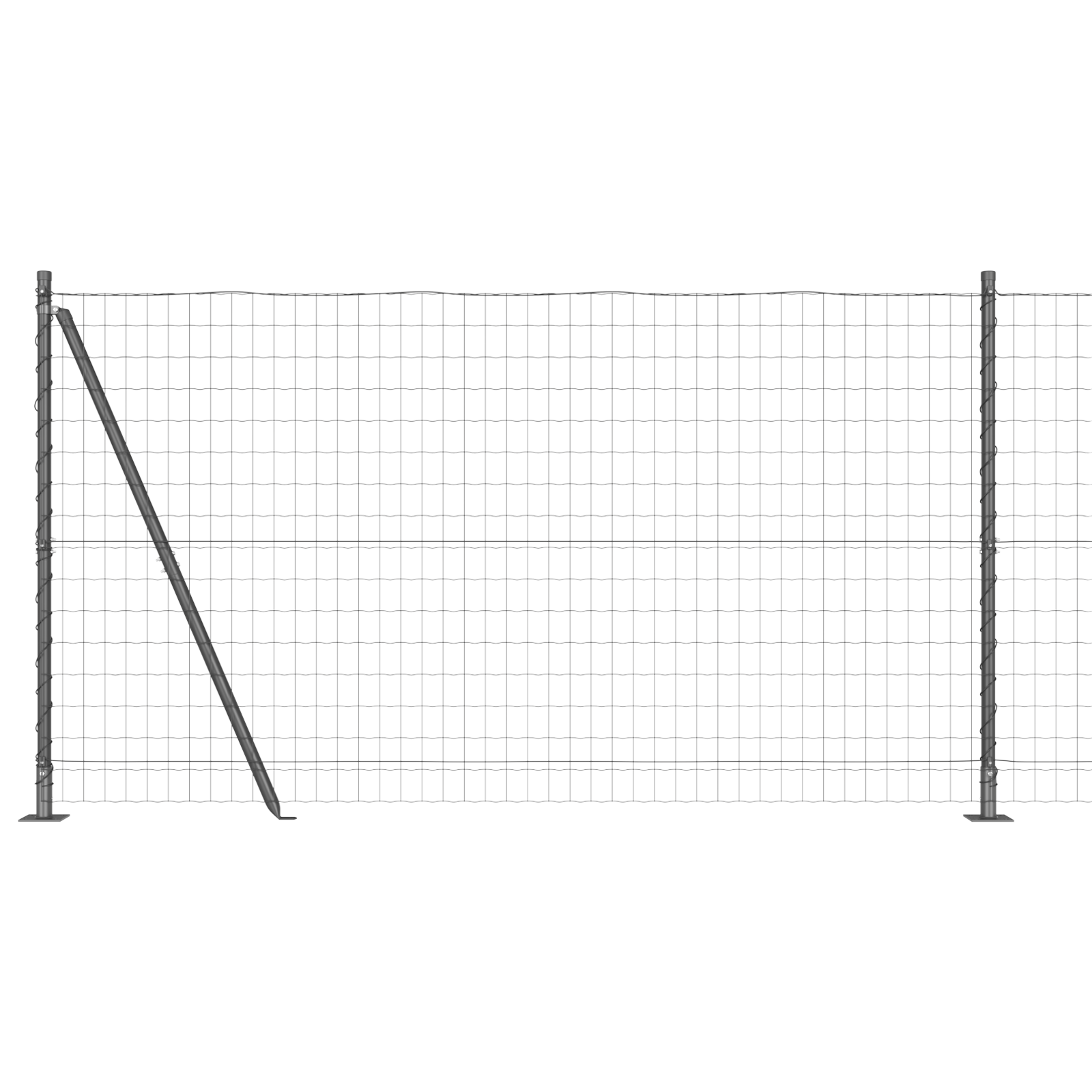 Gard Euro cu 7 stâlpi flanșați 1.2x10 m din oțel galvanizat GartenMobel Dekor