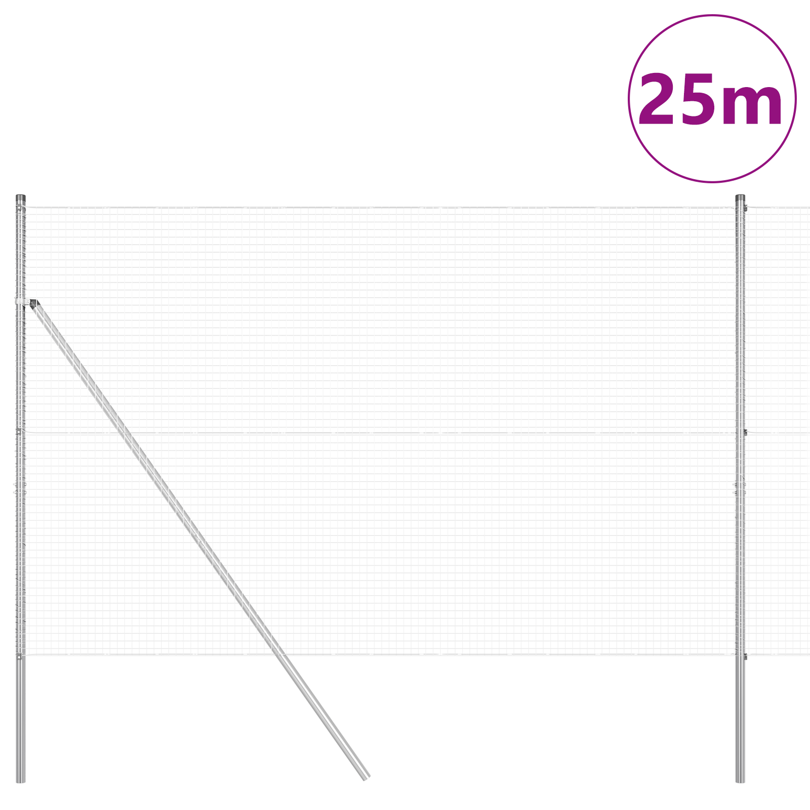 Gard Sudat cu 13 Stâlpi 1.6x25 m Oțel Galvanizat GartenMobel Dekor