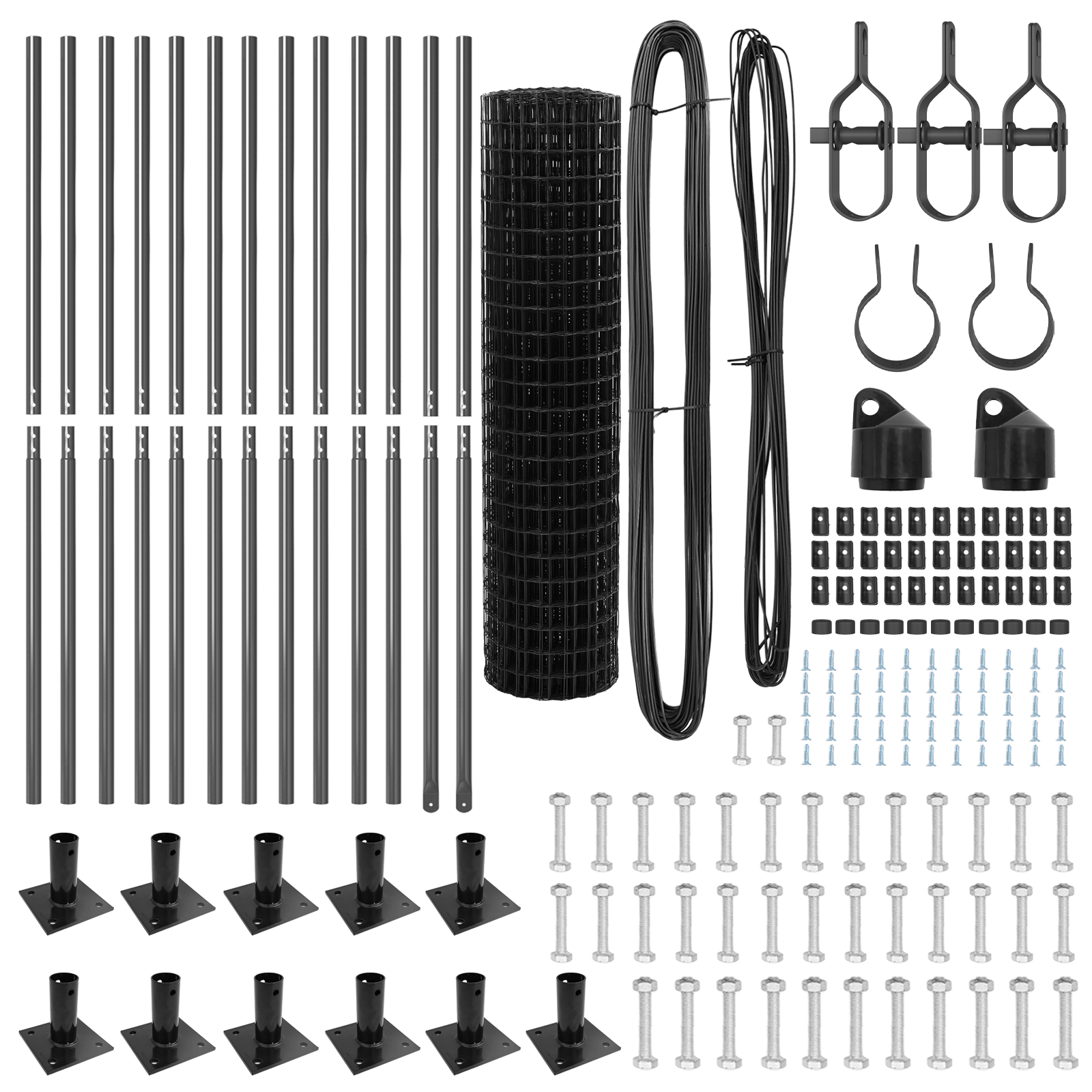 Împrejmuire Euro Set de 2 Gri Metal Mare Durabil GartenMobel Dekor