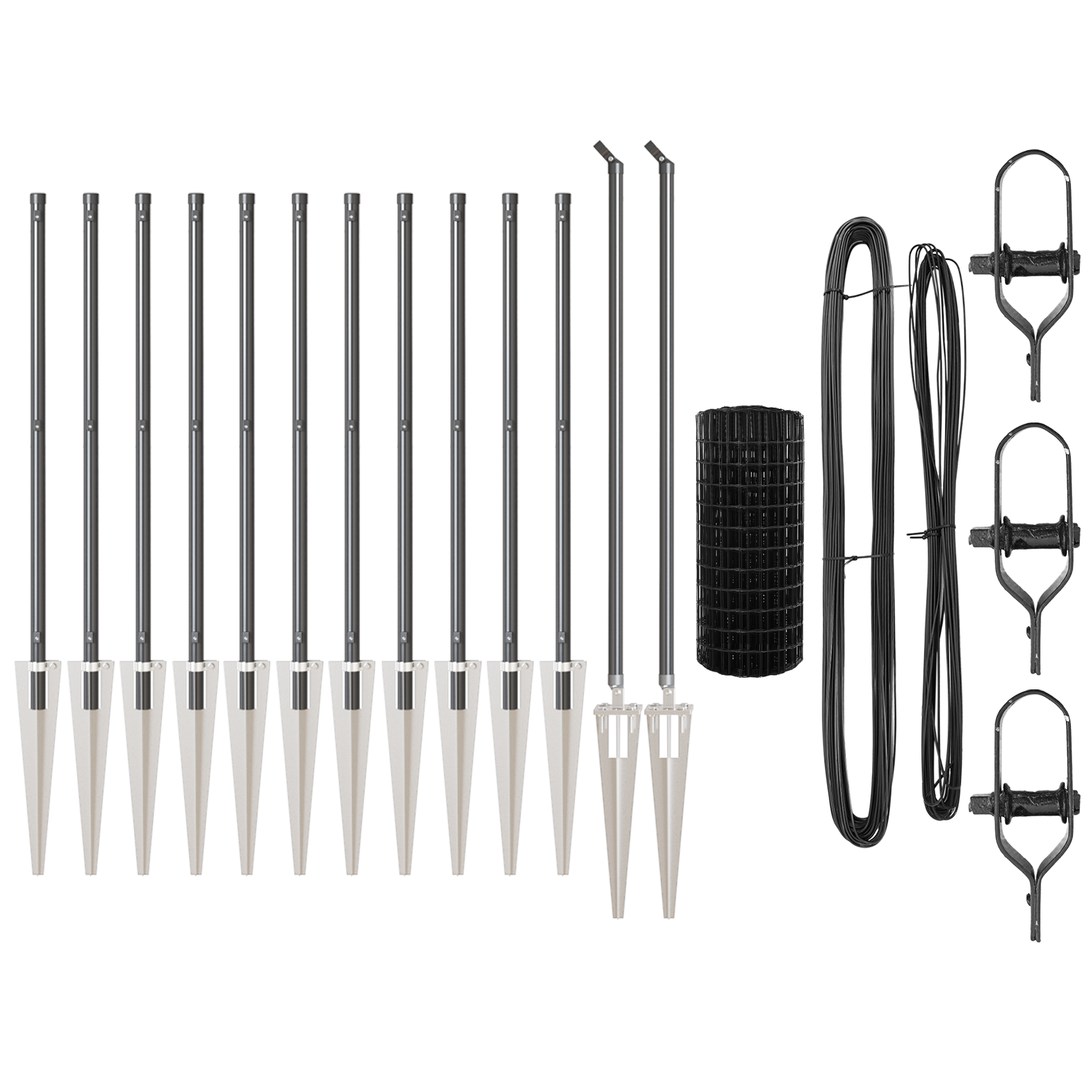 Împrejmuire Euro cu 13 Stâlpi cu Vârf 0.6x25 m Oțel Galvanizat Gri GartenMobel Dekor