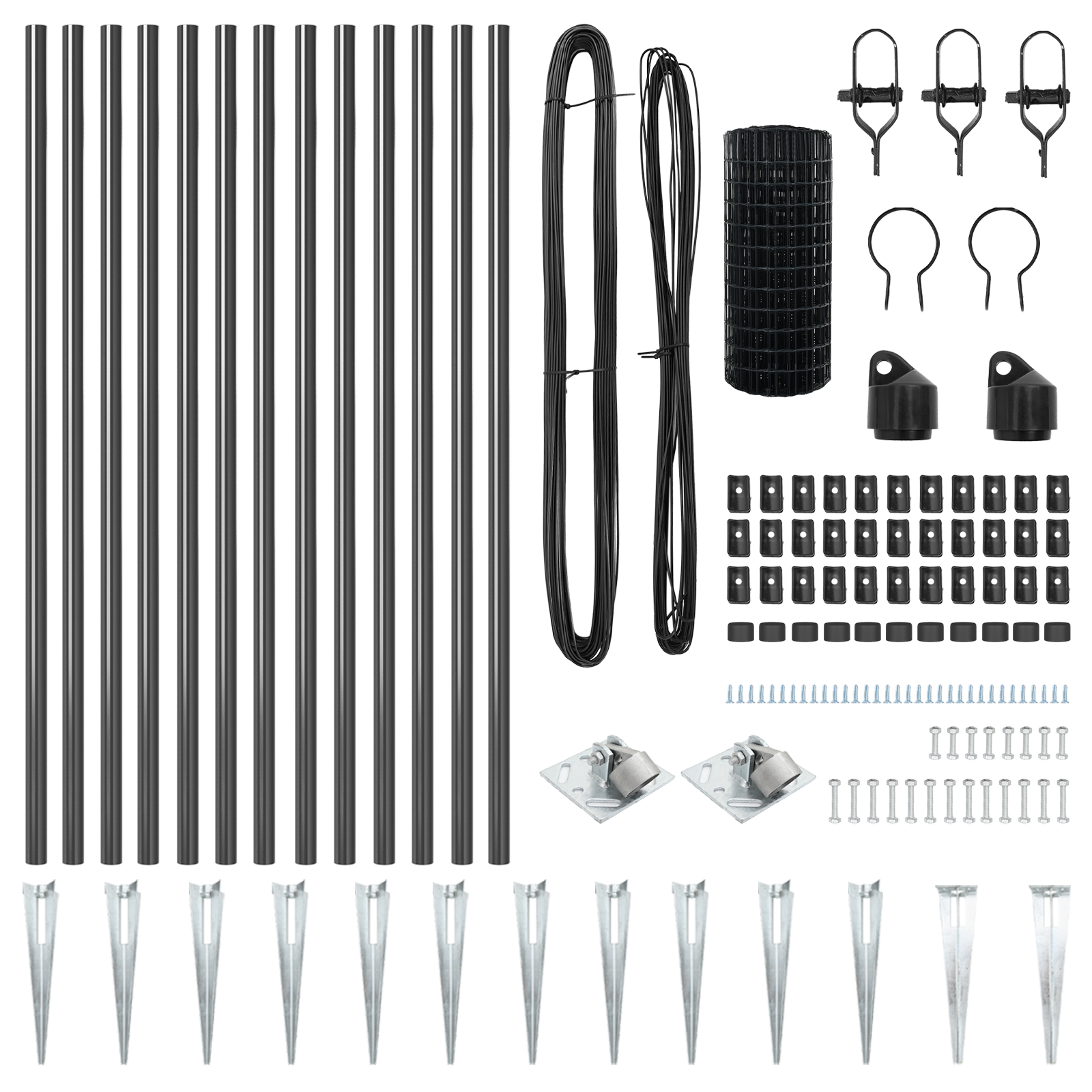 Împrejmuire Euro cu 13 Stâlpi cu Vârf 0.6x25 m Oțel Galvanizat Gri GartenMobel Dekor