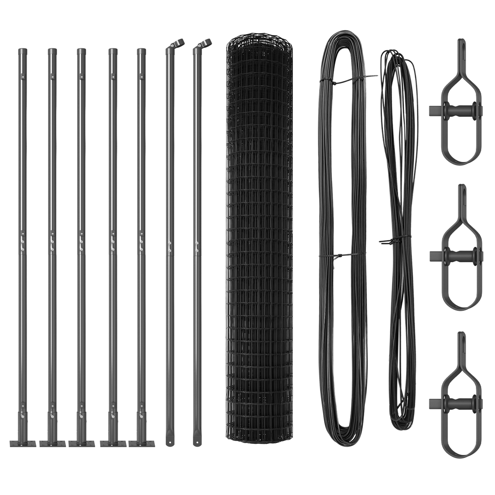 Împrejmuirea Euro cu 7 posturi flansate 1.4x10 m din oțel galvanizat GartenMobel Dekor