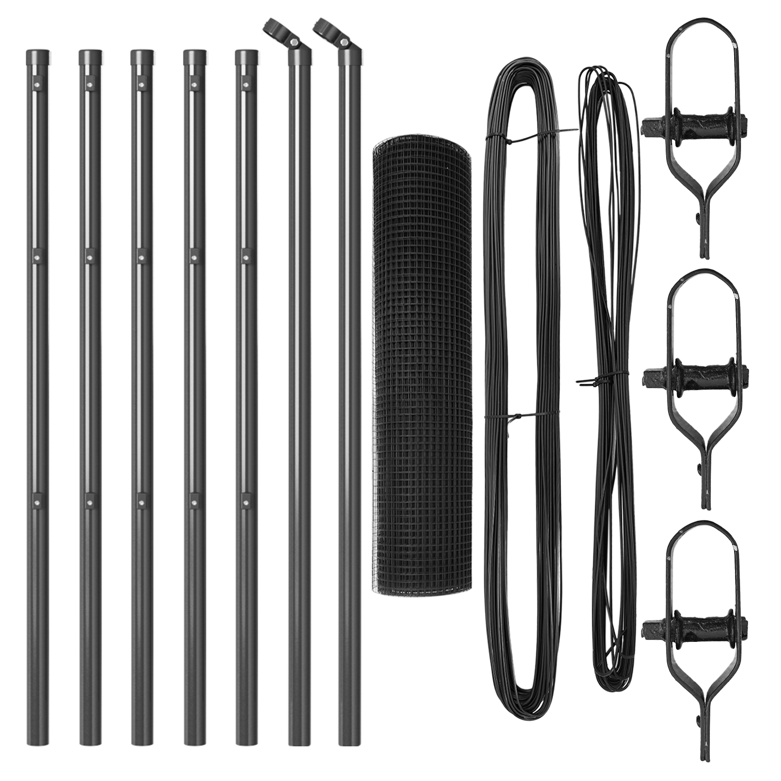 Set de Stâlpi Set de 2 Gri Metal Galvanizat 10 x 0.5 m Durabil GartenMobel Dekor