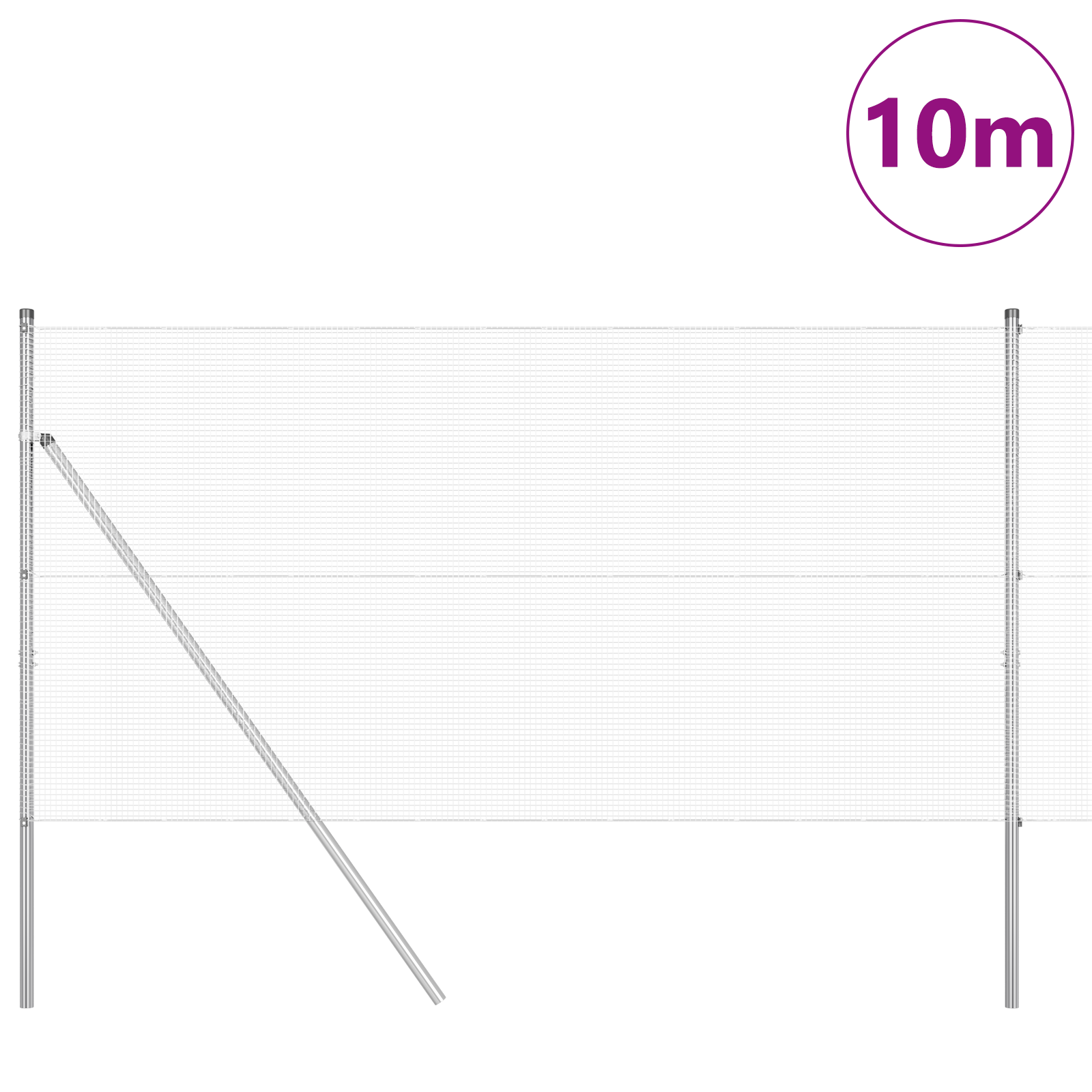 Set de stâlpi Set de 2 Oțel galvanizat 10 x 1 m Durabil GartenMobel Dekor