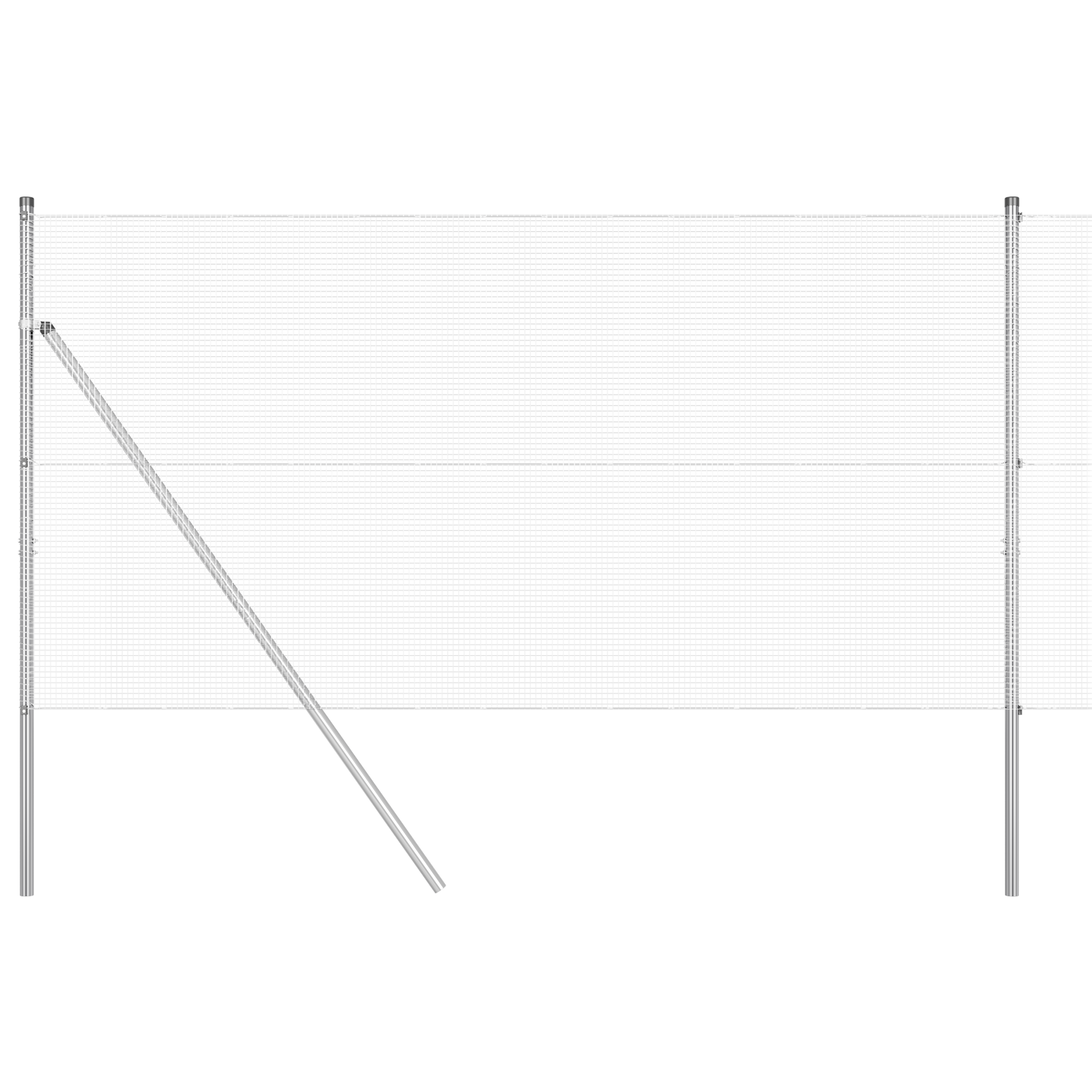 gard din sârmă sudată cu 13 stâlpi 1x50 m oțel galvanizat GartenMobel Dekor