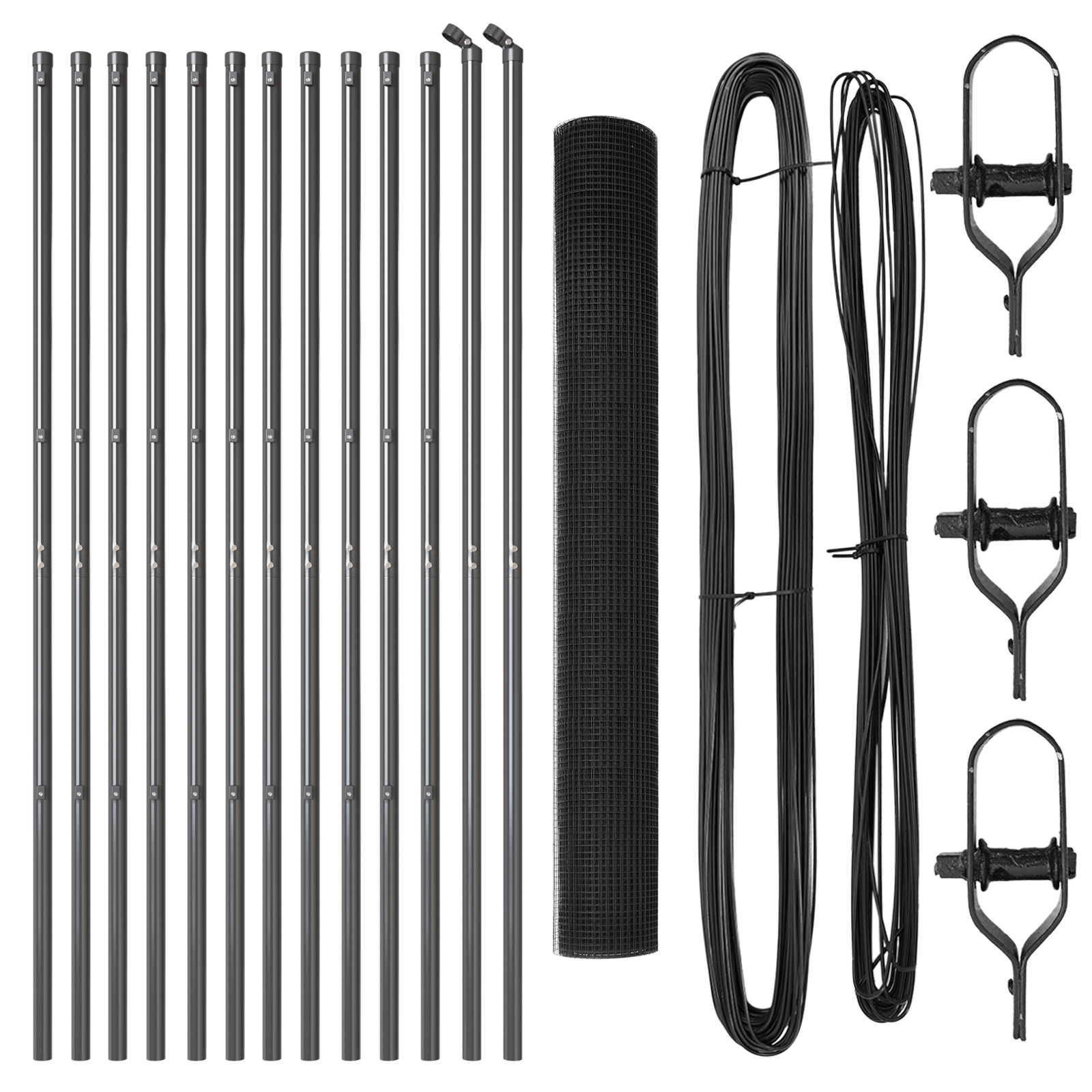 Gard Din Fier Sudat Cu 13 Stâlpi Gri 1.4x25 m Oțel GartenMobel Dekor