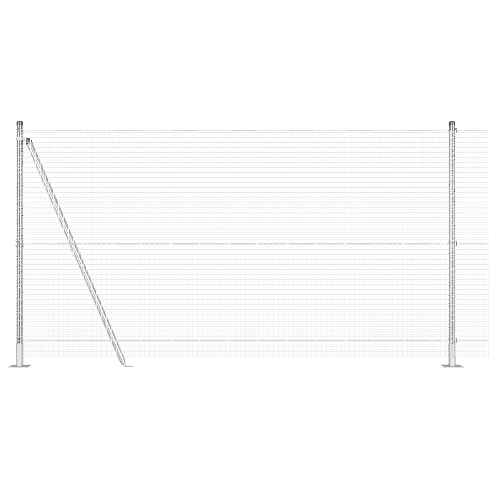 Gard din Sârmă Sudată cu 13 Stâlpi Flansați 1.2x25 m Oțel Galvanizat GartenMobel Dekor