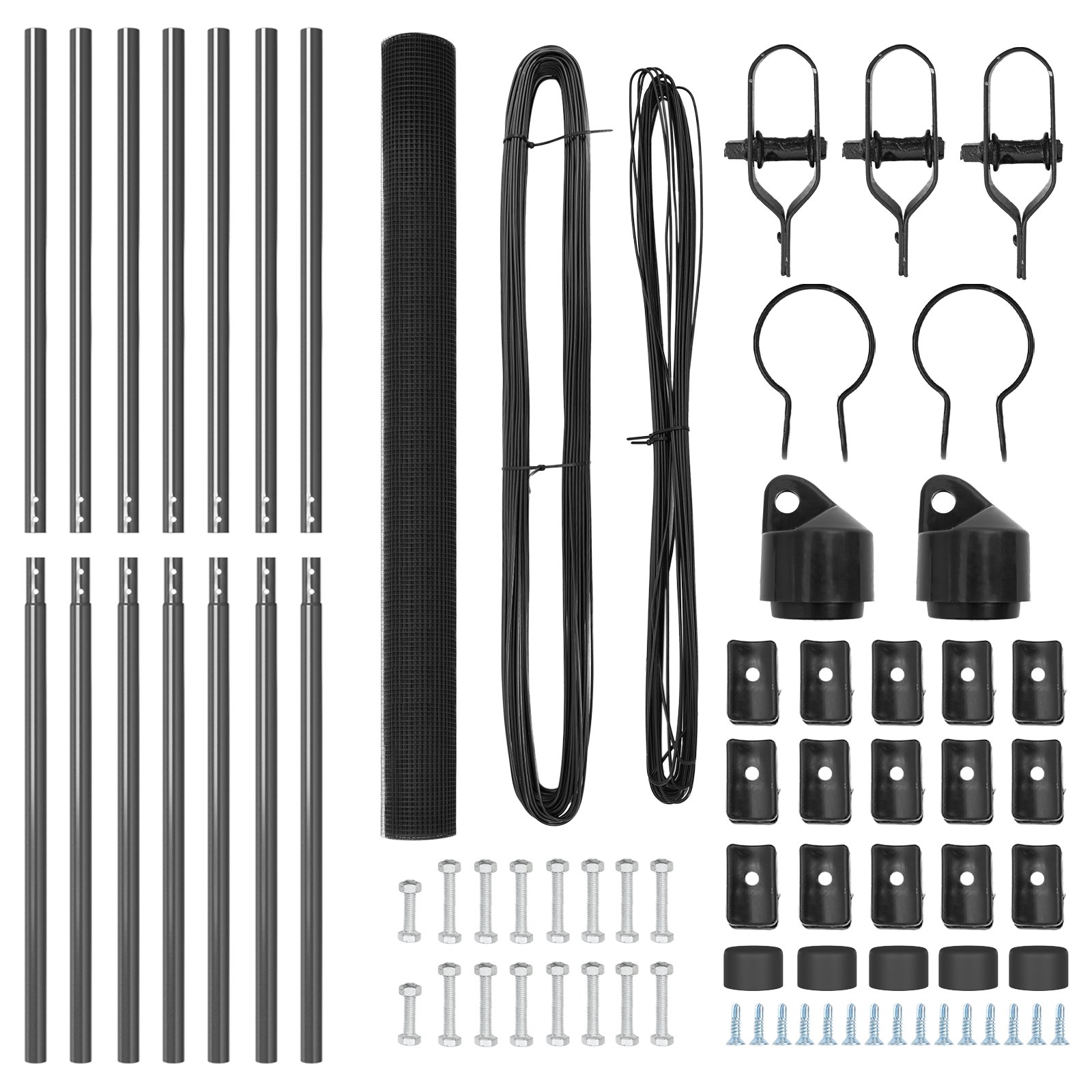 Gard din plasă sudată cu 7 stâlpi Gri 1.6x10 m Oțel GartenMobel Dekor