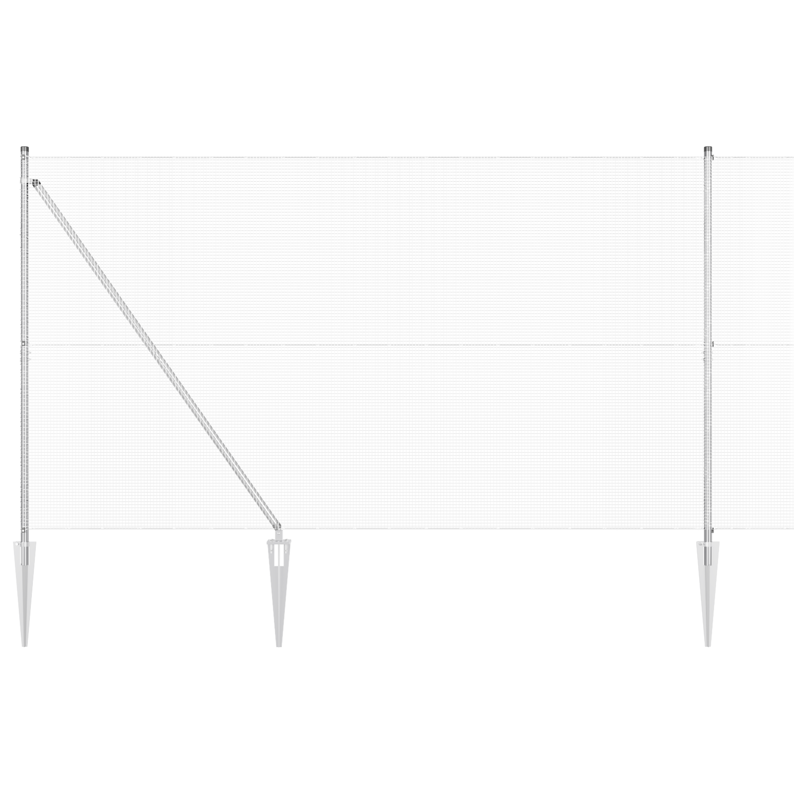 Gard din sârmă sudată cu 7 posturi cu vârf 1.5x10 m Oțel galvanizat GartenMobel Dekor