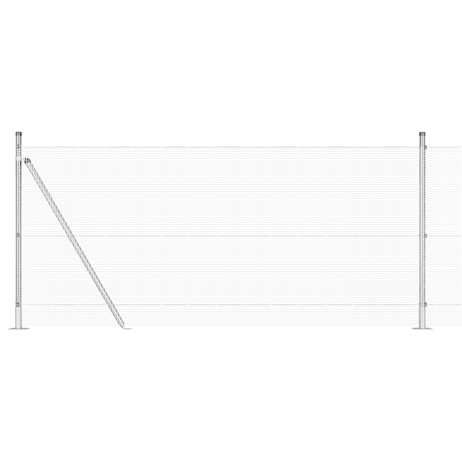 Împrejmuire din fire sudate cu 13 stâlpi flanșați 0.8x25 m Oțel galvanizat GartenMobel Dekor