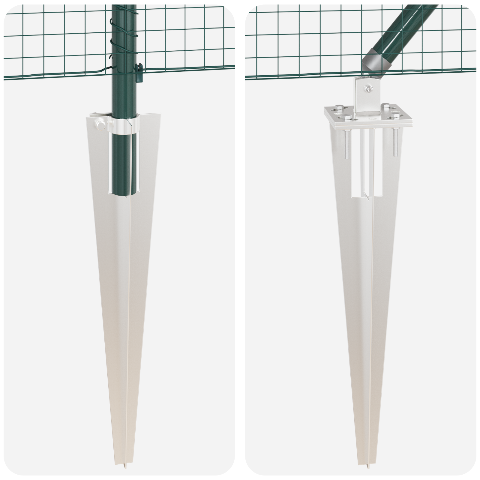 Împrejmuire din plasă sudată cu 7 țăruși verzi 0,8x10 m din oțel GartenMobel Dekor