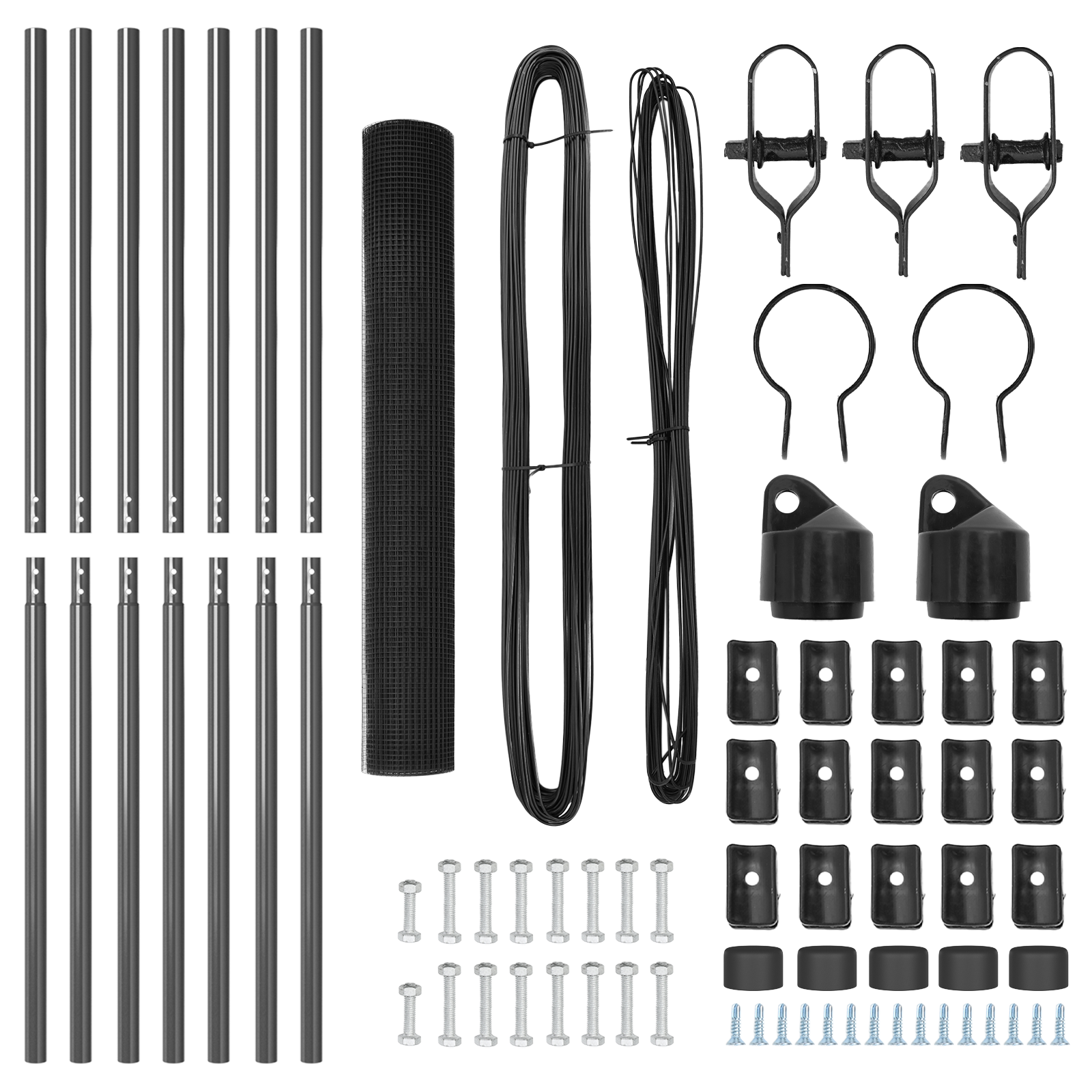 Set de Stâlpi Set de 2 Gri închis Metal acoperit cu plastic GartenMobel Dekor