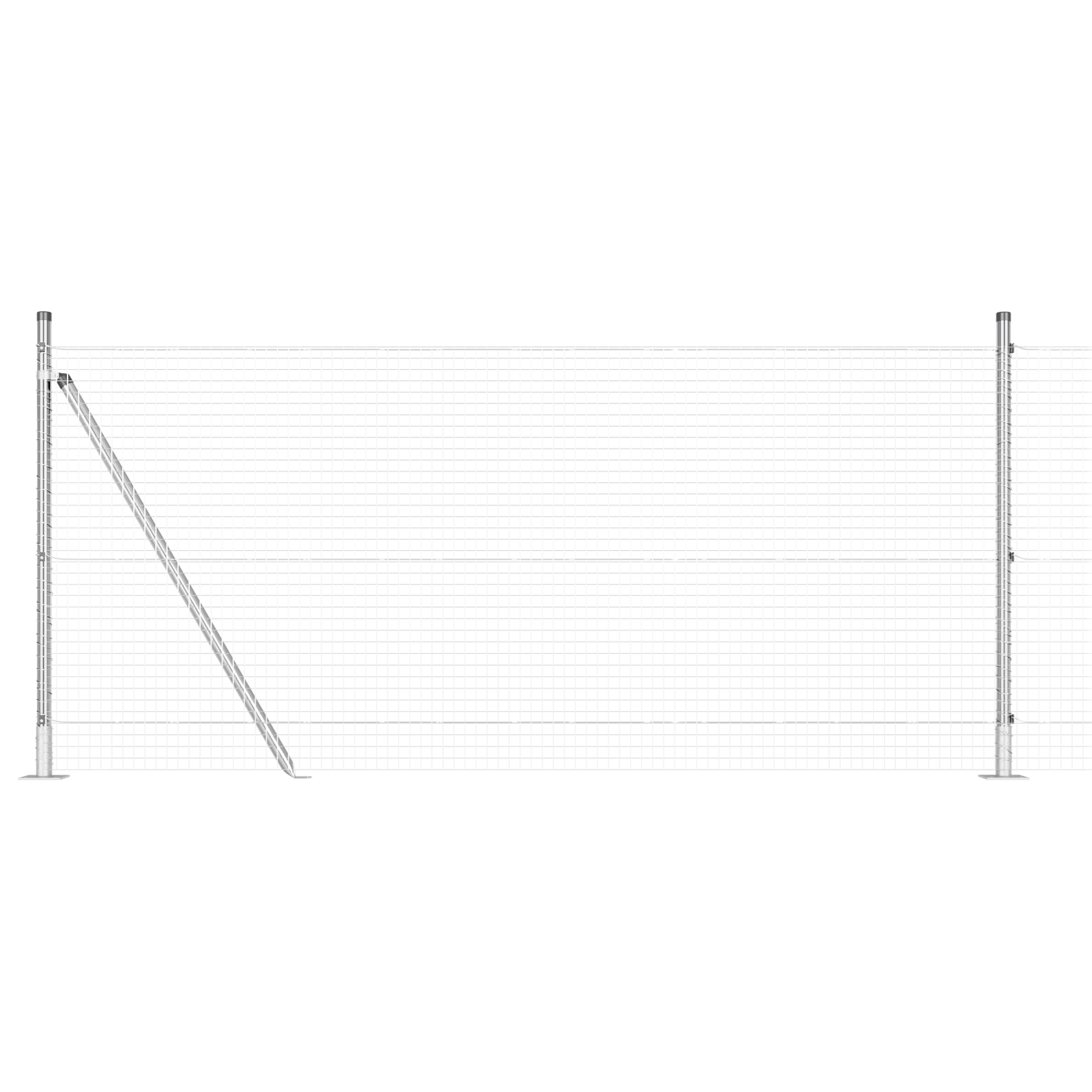 Set de stâlpi 25 m Set de 2 Argintiu galvanizat Oțel galvanizat GartenMobel Dekor