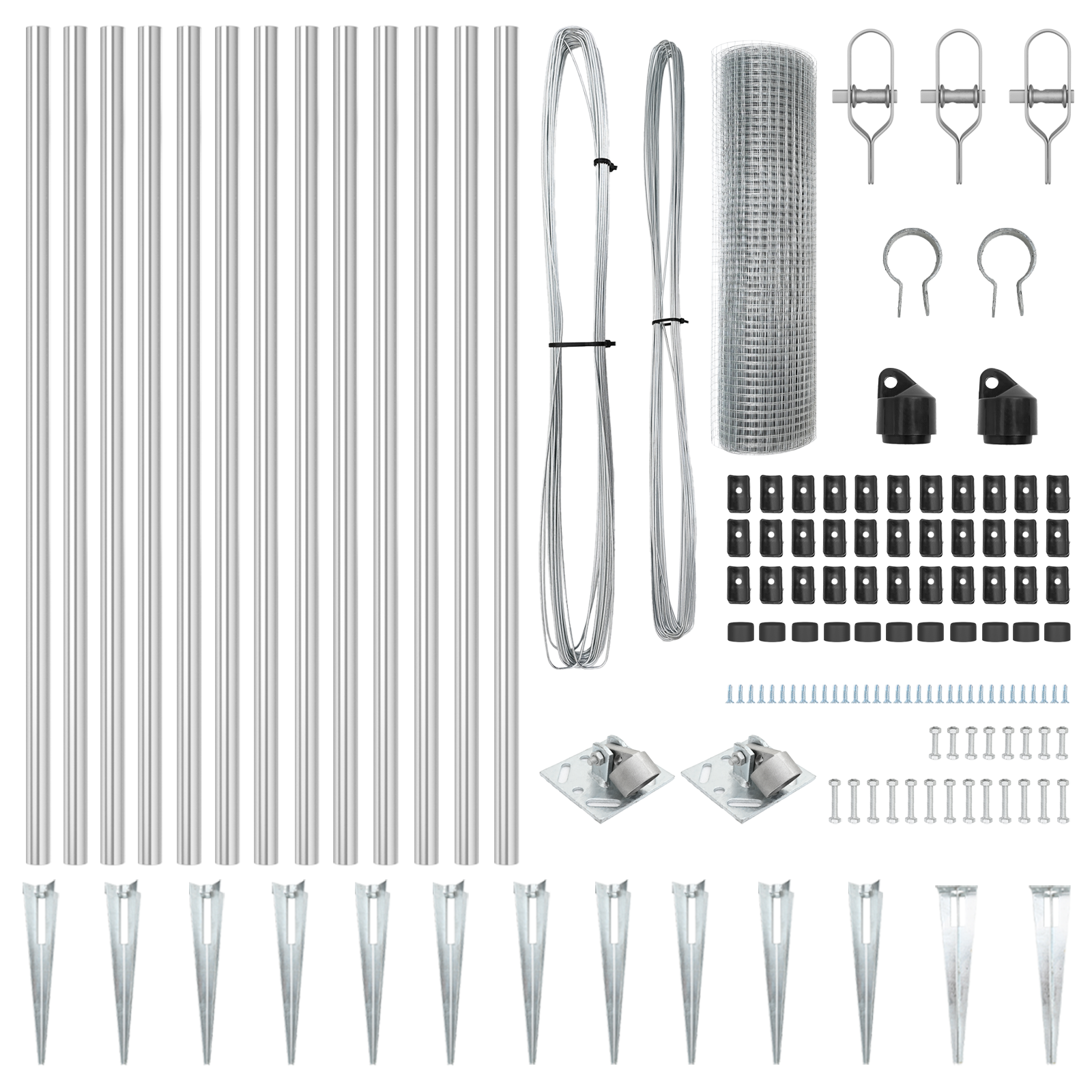 Set de stâlpi de împrejmuire Set de 2 Oțel galvanizat 25 x 1 m GartenMobel Dekor