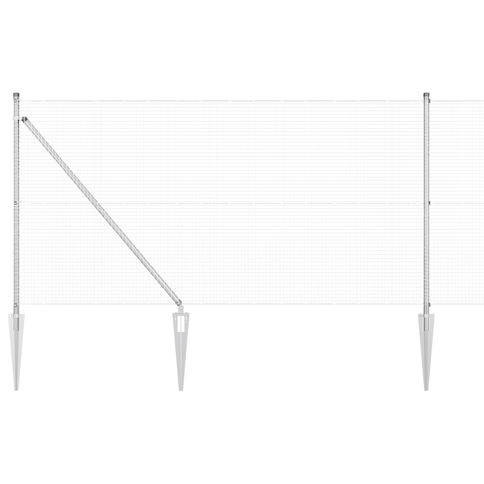 Set de stâlpi de împrejmuire Set de 2 Oțel galvanizat 25 x 1 m GartenMobel Dekor