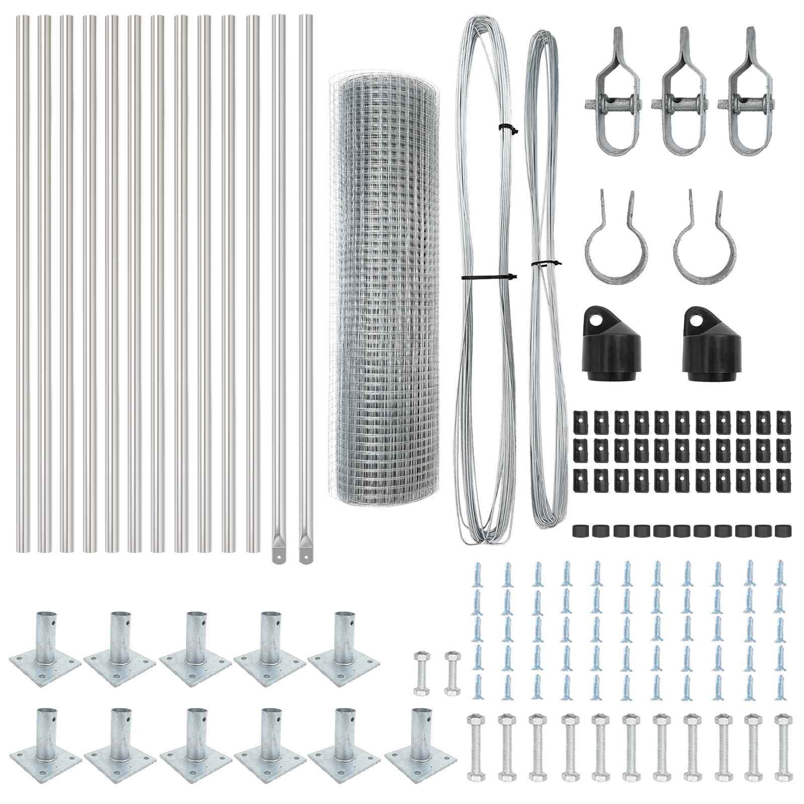 Set de stâlpi pentru gard 25 x 0.5 m Set de 2 Oțel galvanizat GartenMobel Dekor