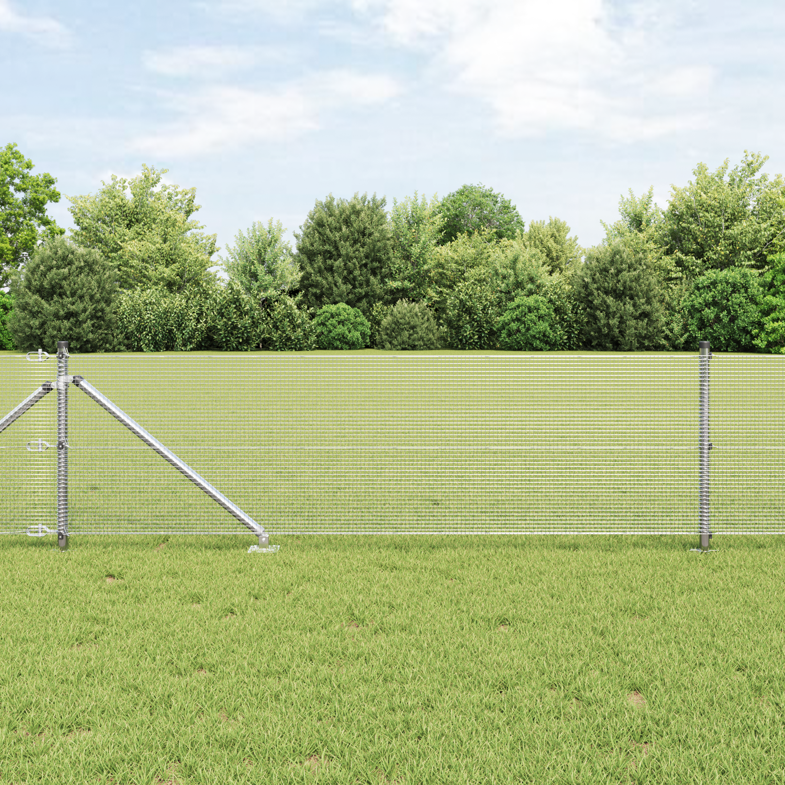 Set de stâlpi pentru gard Set de 2 Oțel galvanizat 10 x 0.5 m GartenMobel Dekor