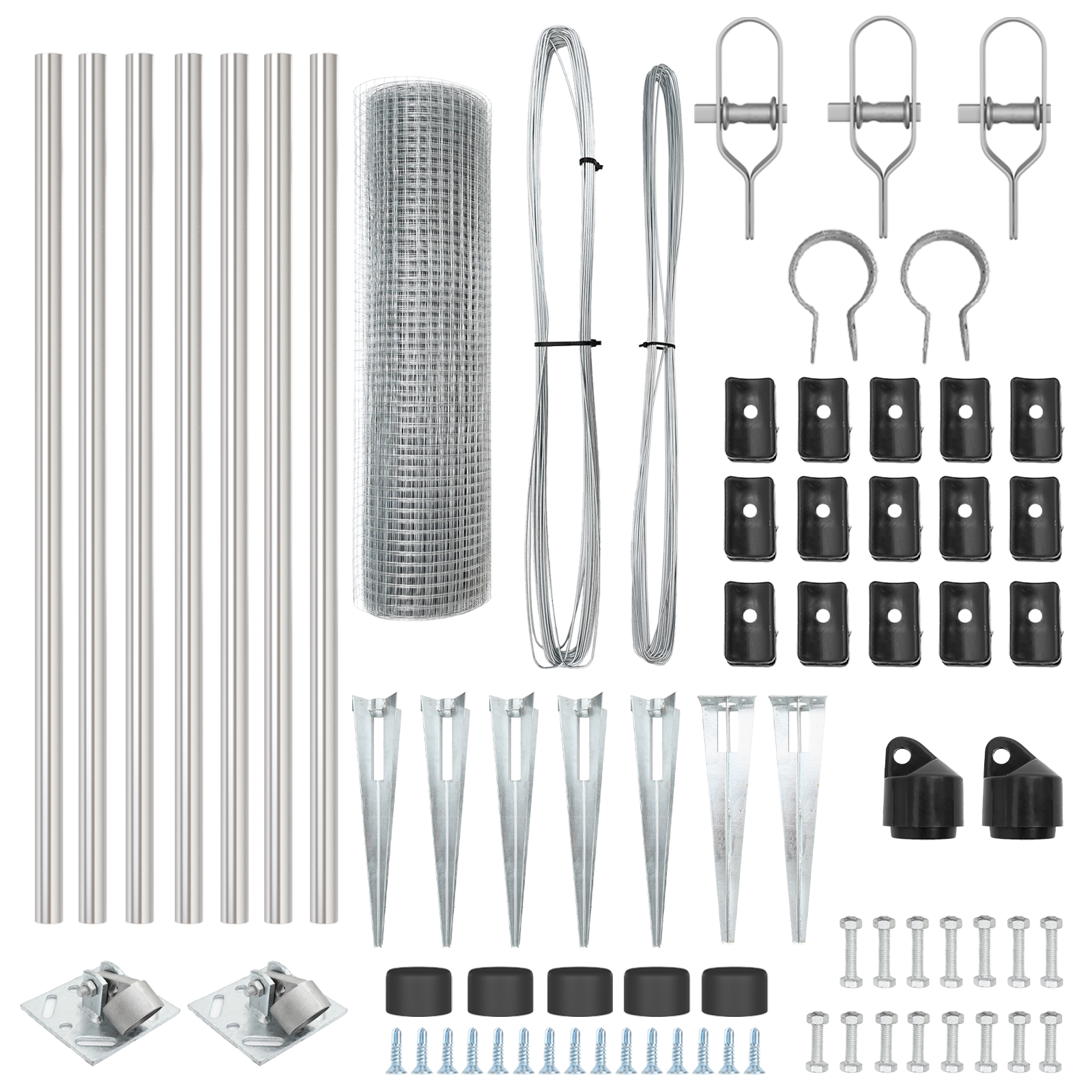 Set de stâlpi pentru gard Set de 2 Oțel galvanizat 10 x 0.5 m GartenMobel Dekor