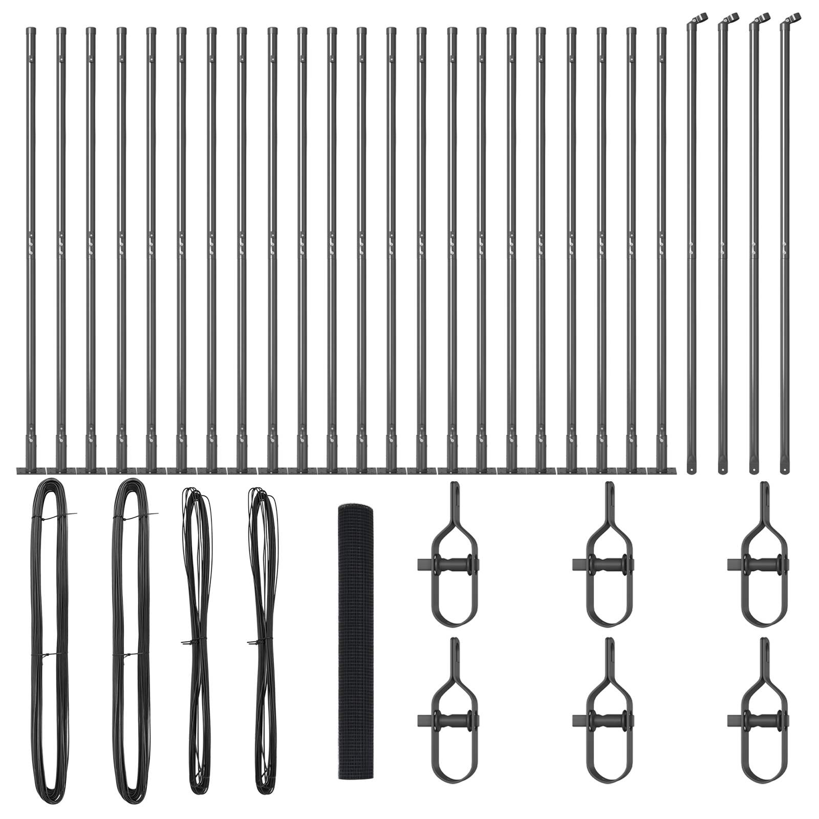 Gard de sârmă sudată cu 13 stâlpi cu flanșă Gri 1.2x50 m Oțel GartenMobel Dekor