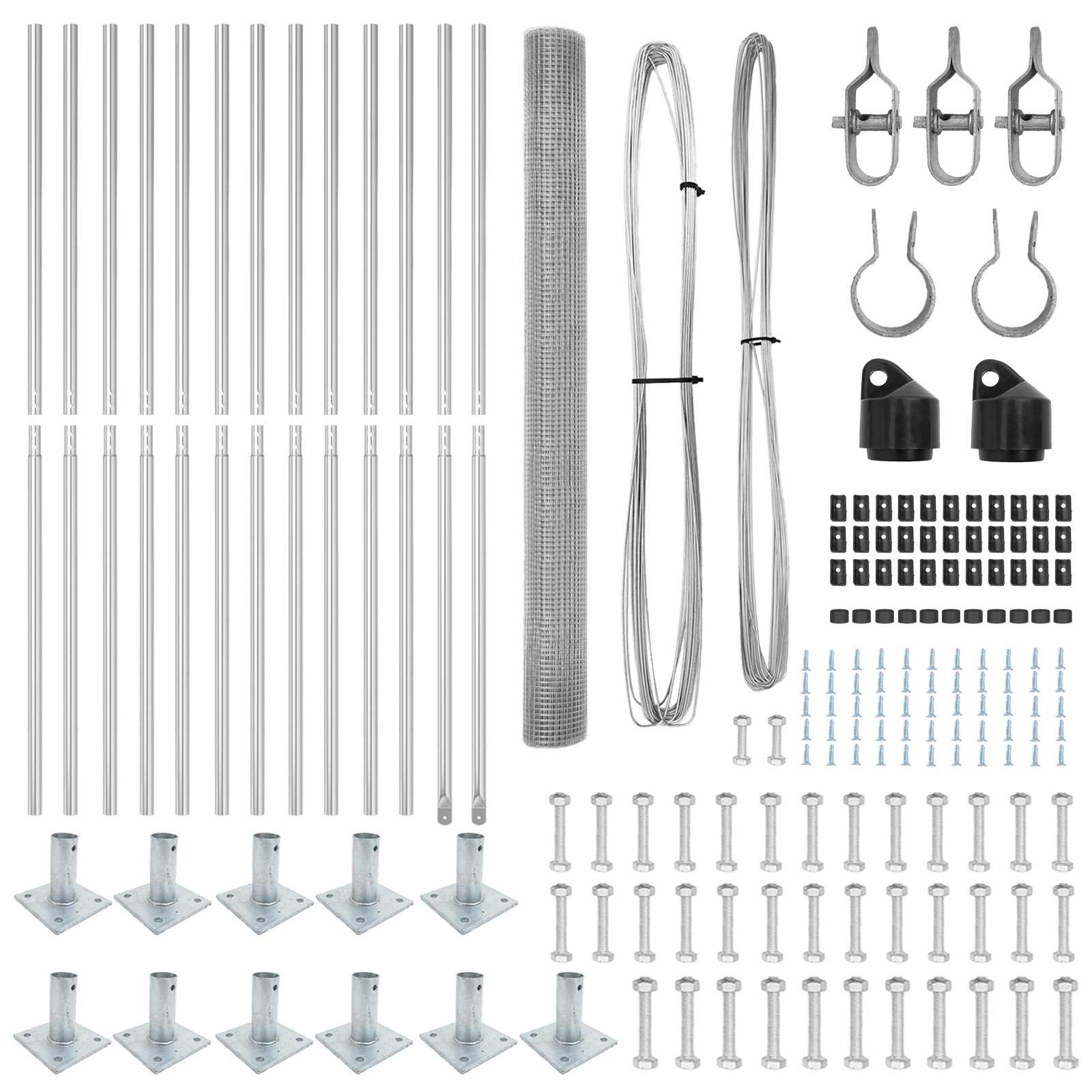 Gard din Fibră Sudată cu 13 Stâlpi Flanșați 1,5x25 m Oțel Galvanizat GartenMobel Dekor