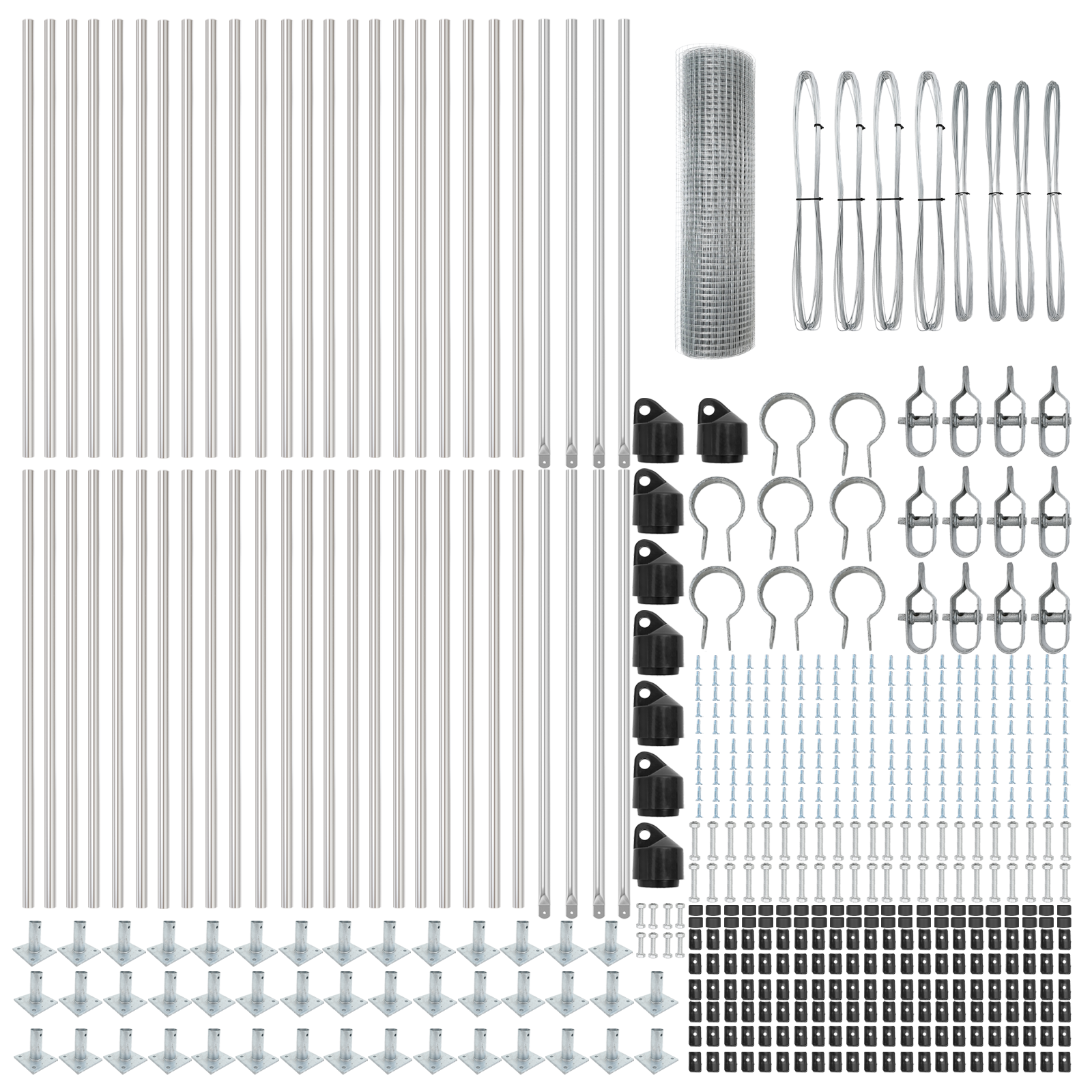Gard din Fibră Sudată cu 13 Stâlpi cu Flanșă 1x100 m Oțel Galvanizat GartenMobel Dekor
