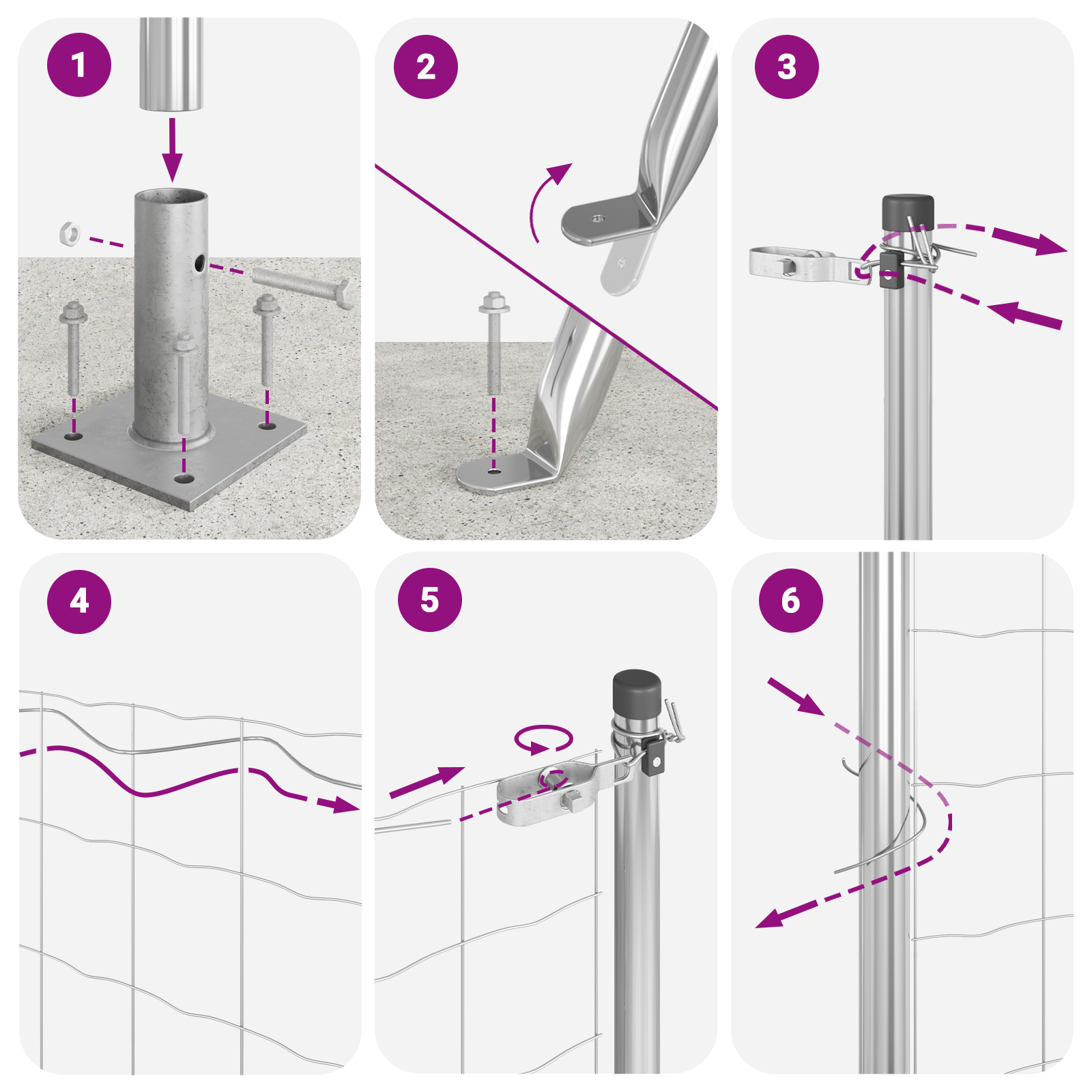 Gard din sârmă sudată cu 13 stâlpi cu flanșă 1.5x25 m din oțel galvanizat GartenMobel Dekor
