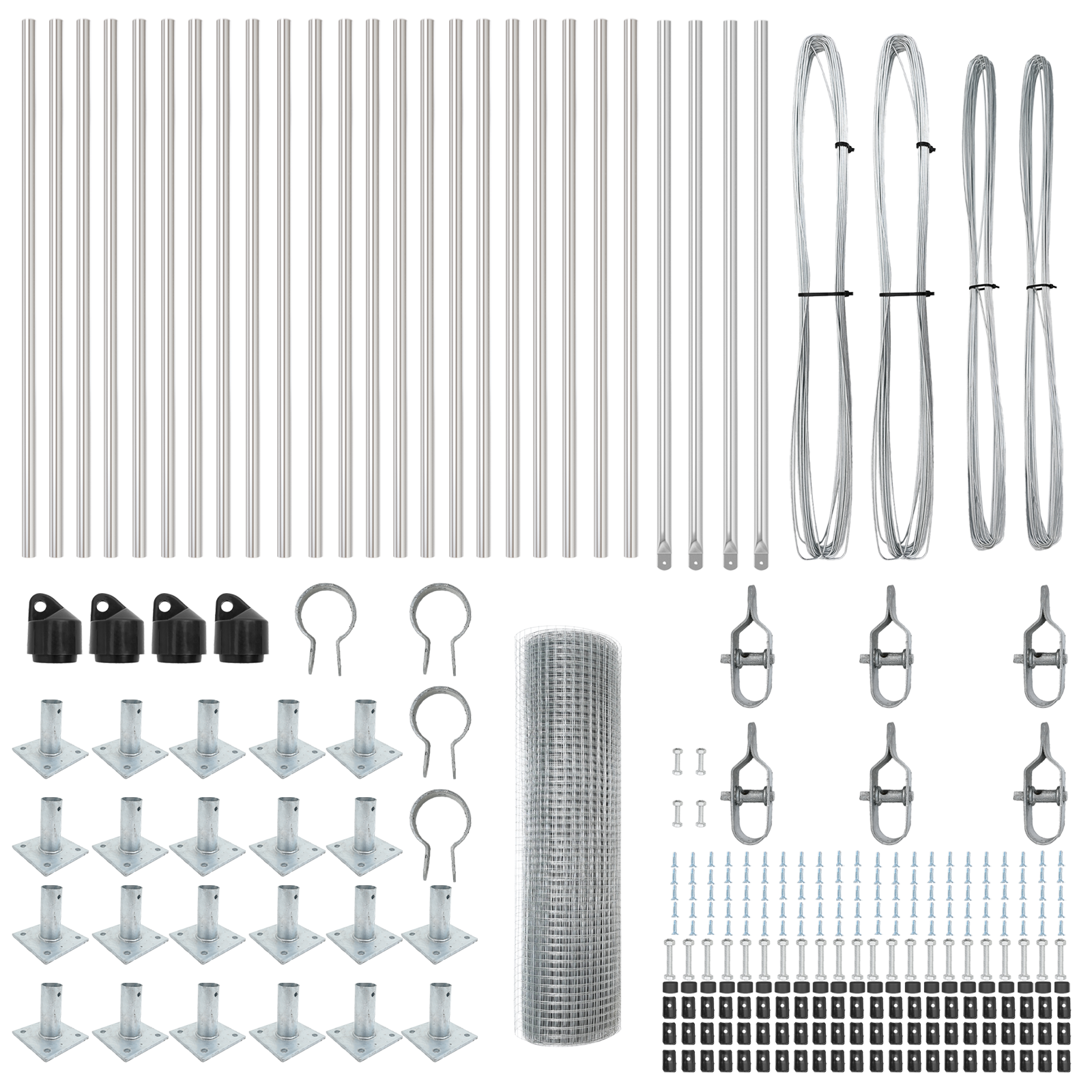 Gard plasă sudată cu 13 stâlpi flanșați 0.5x50 m Oțel galvanizat GartenMobel Dekor